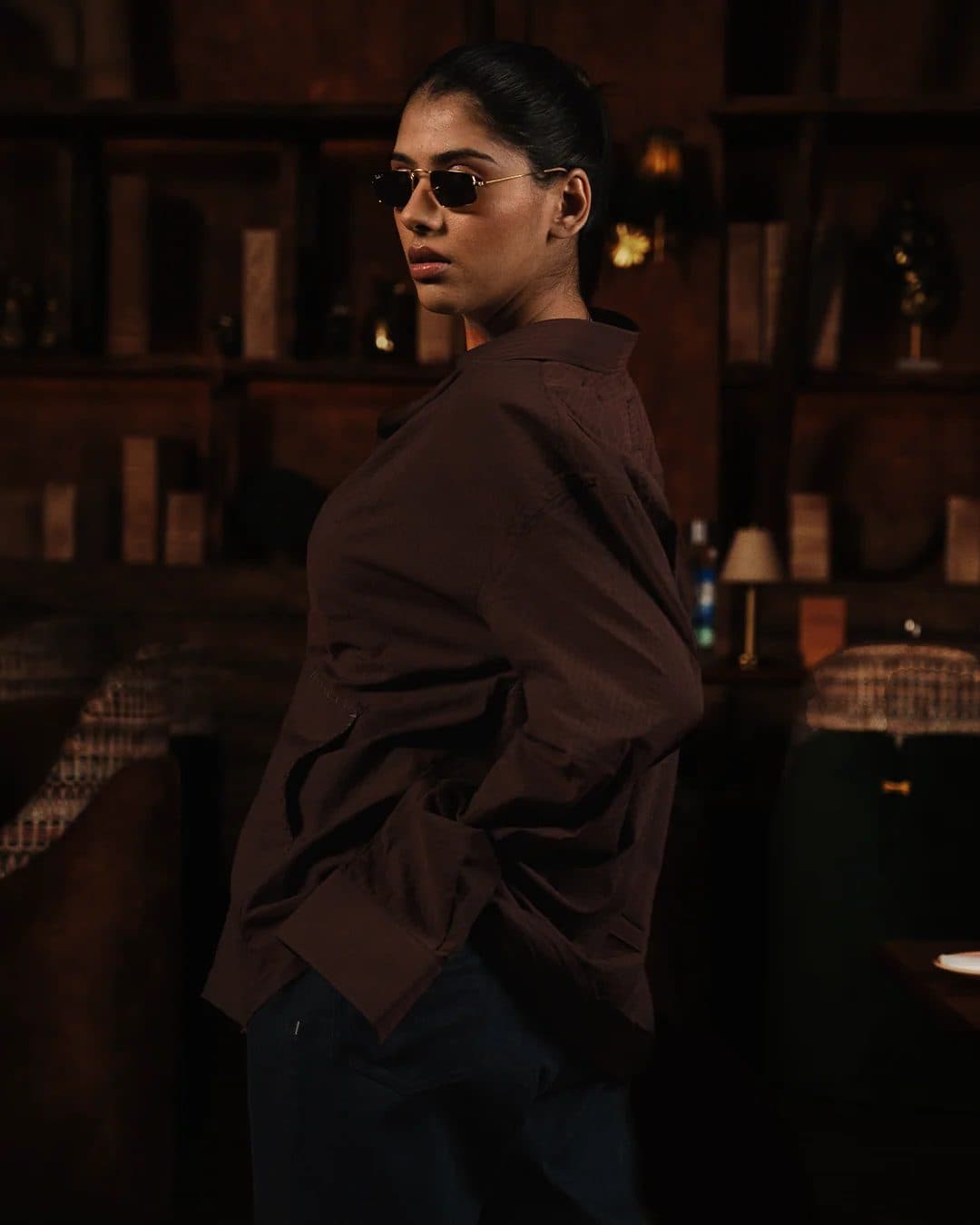 Open Locks Shirt In Brown image 5