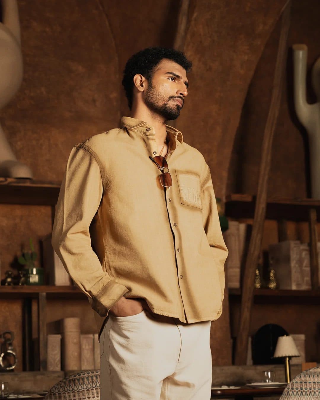 Outline Overshirt in Brown image 3