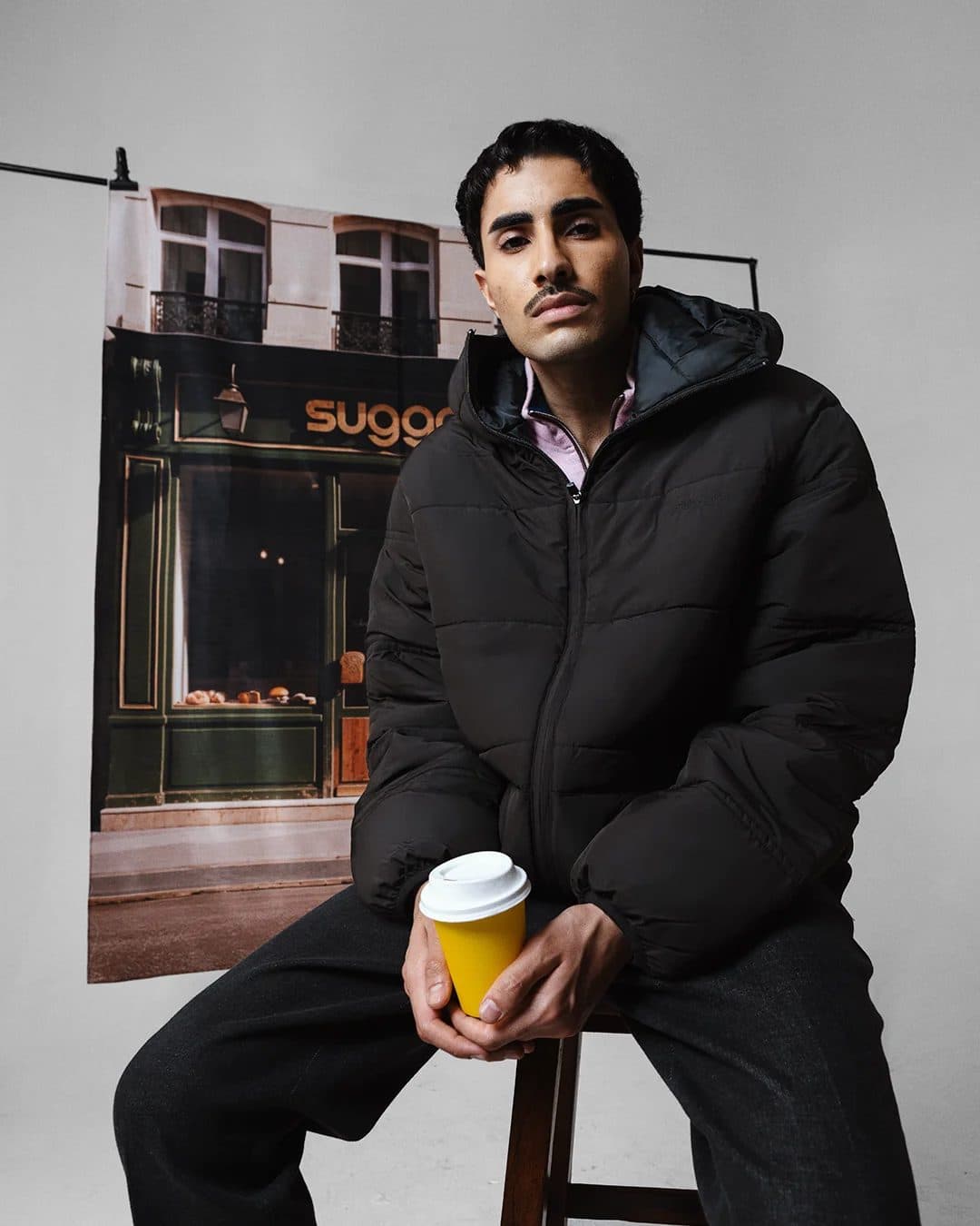 Puffer Jacket Full Sleeves in Black image 2