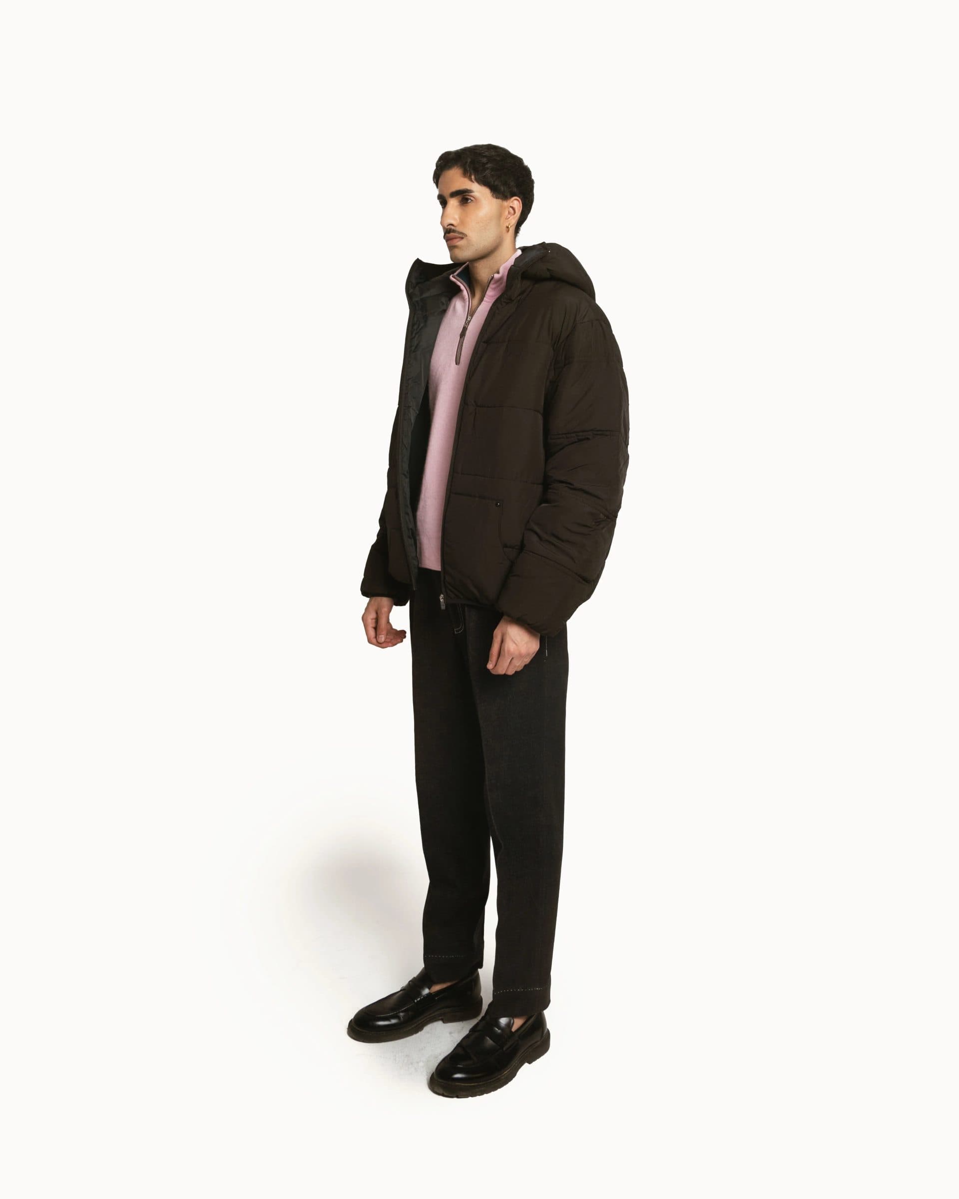 Puffer Jacket Full Sleeves in Black image 5