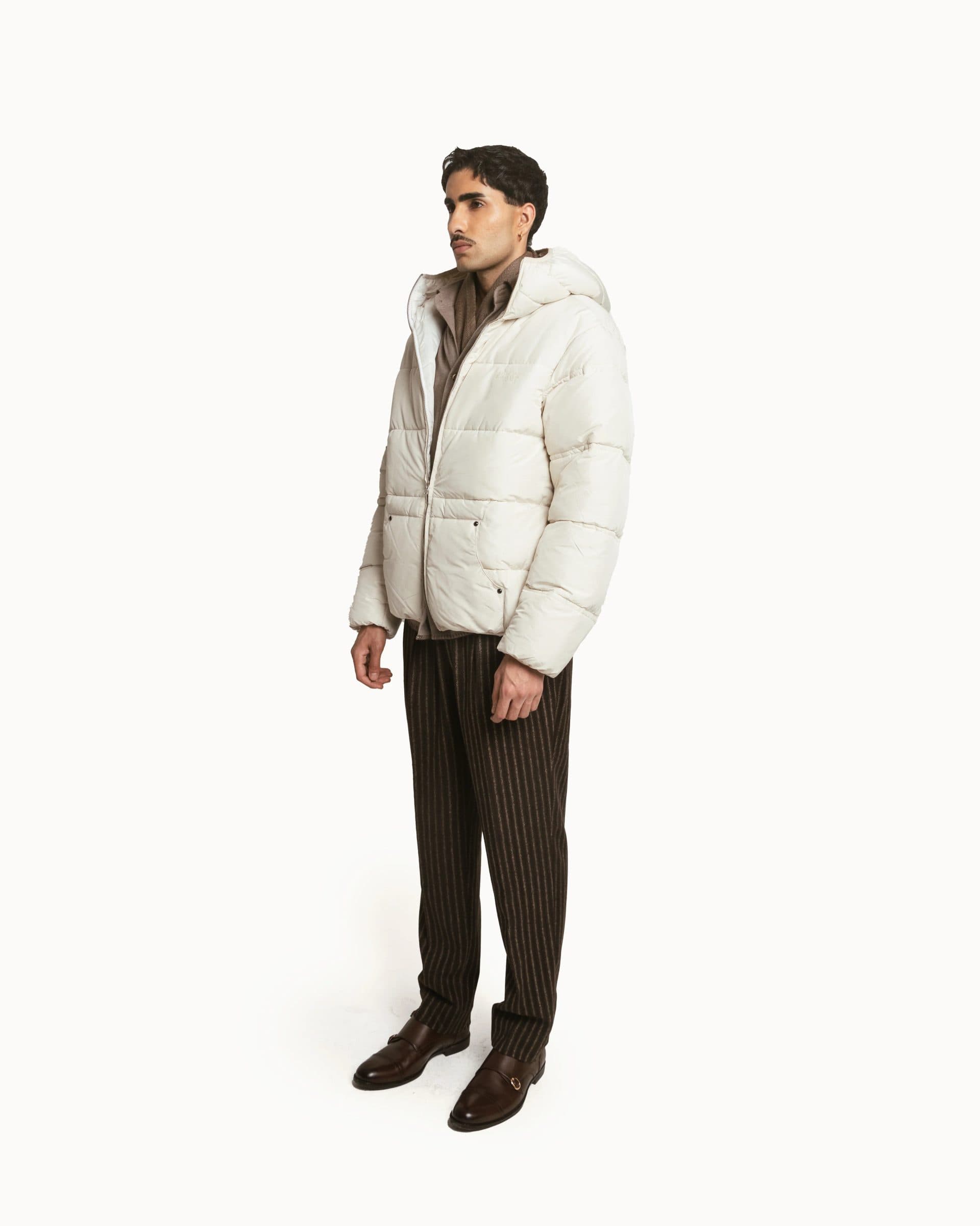 Puffer Jacket full sleeves in cream image 5