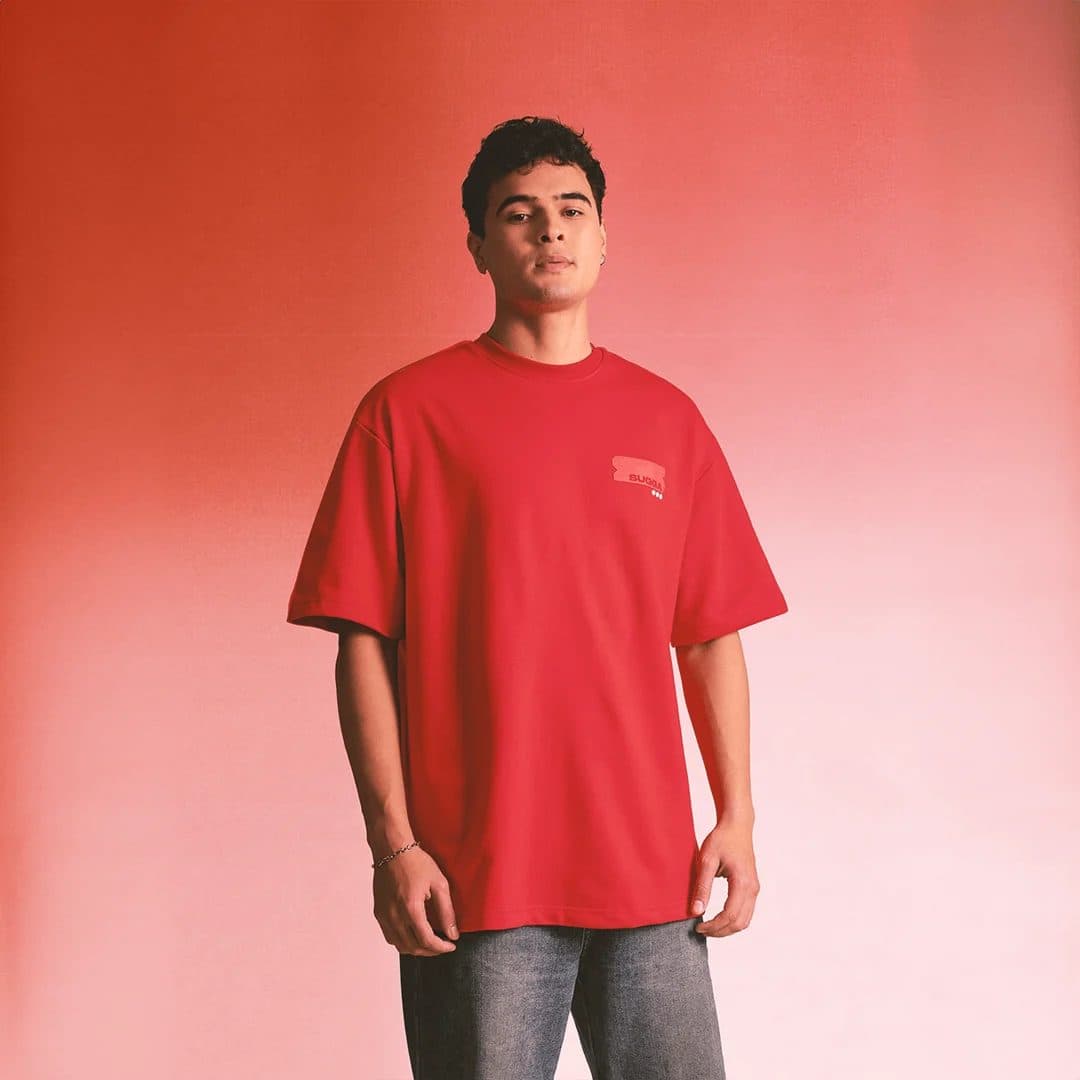 Sugga Stamp Tshirt - Red Regular Fit image 3