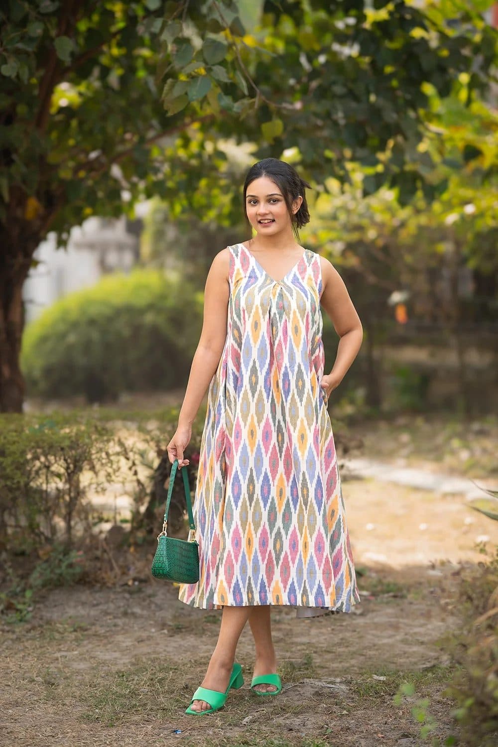 Casatta Ikkat Cotton Dress image 1