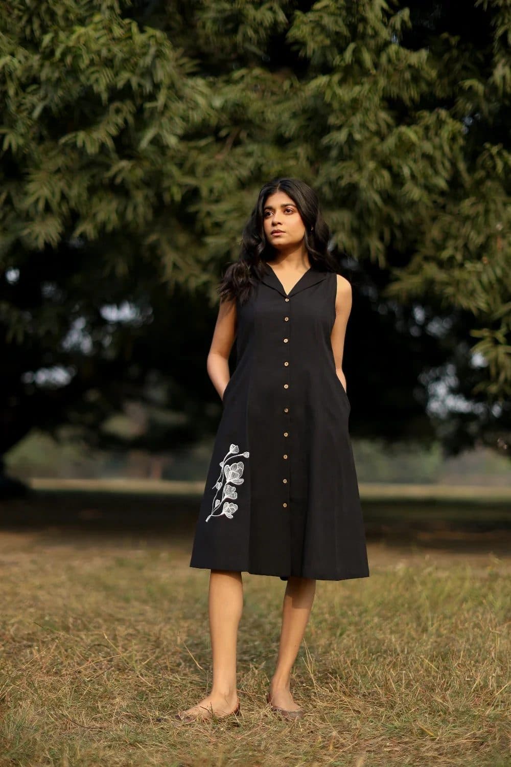 Elysia Black Cotton Dress image 1
