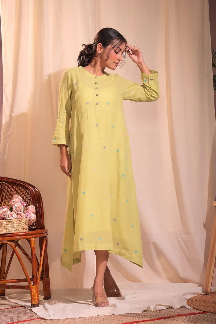 Mint Delight Jamdani Dress hover