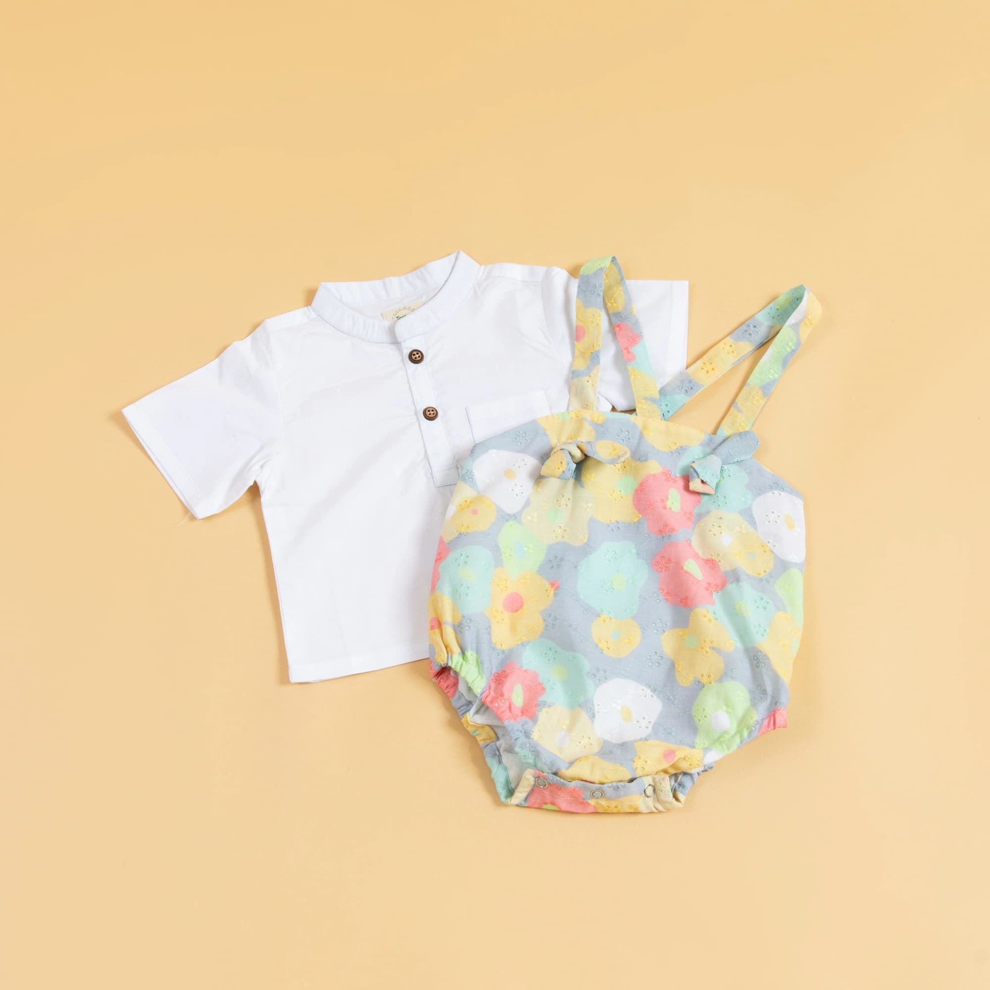 Butterfly Bloom Suspender Romper Set hover