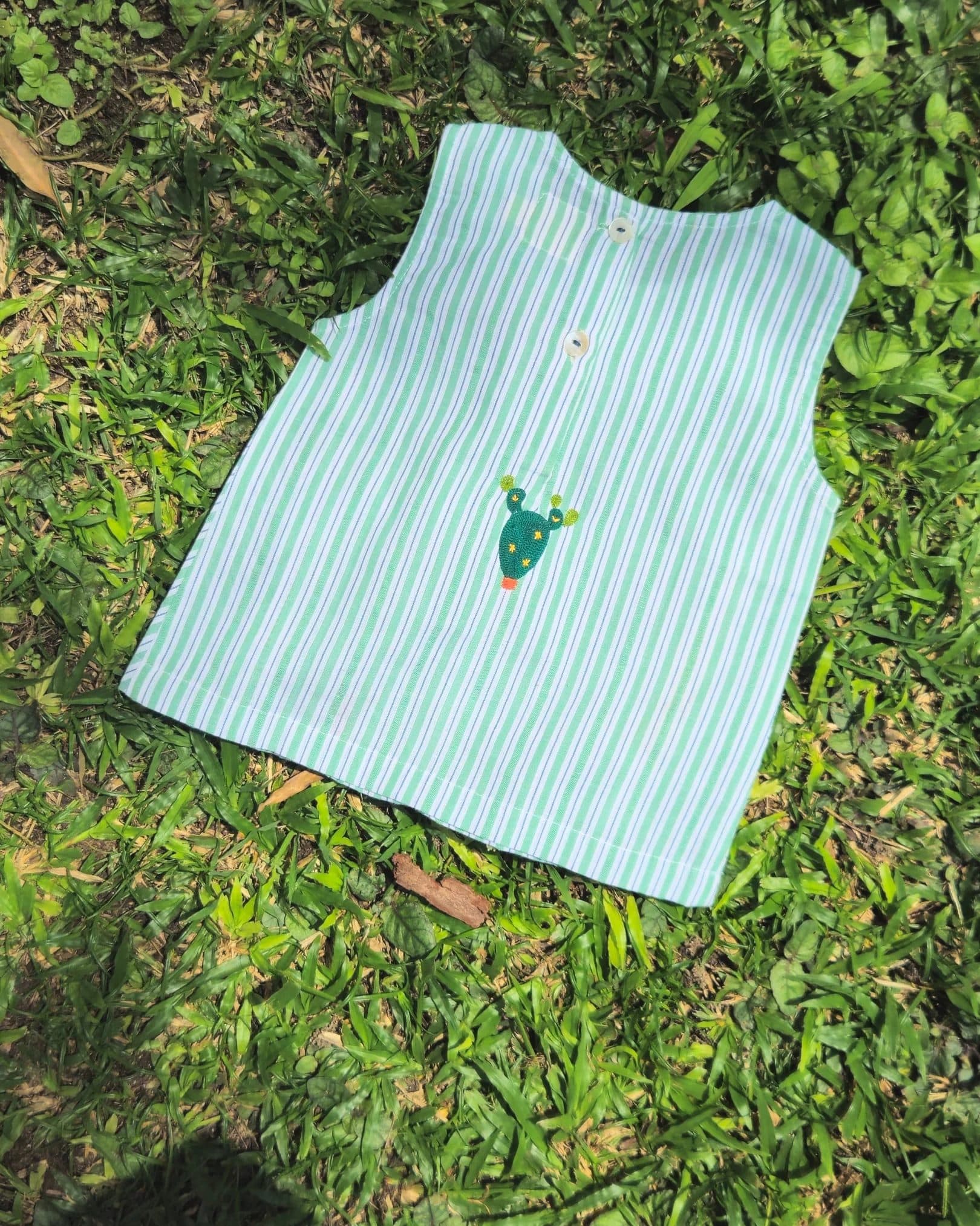 Green stripe Girls Co-ord set image 3