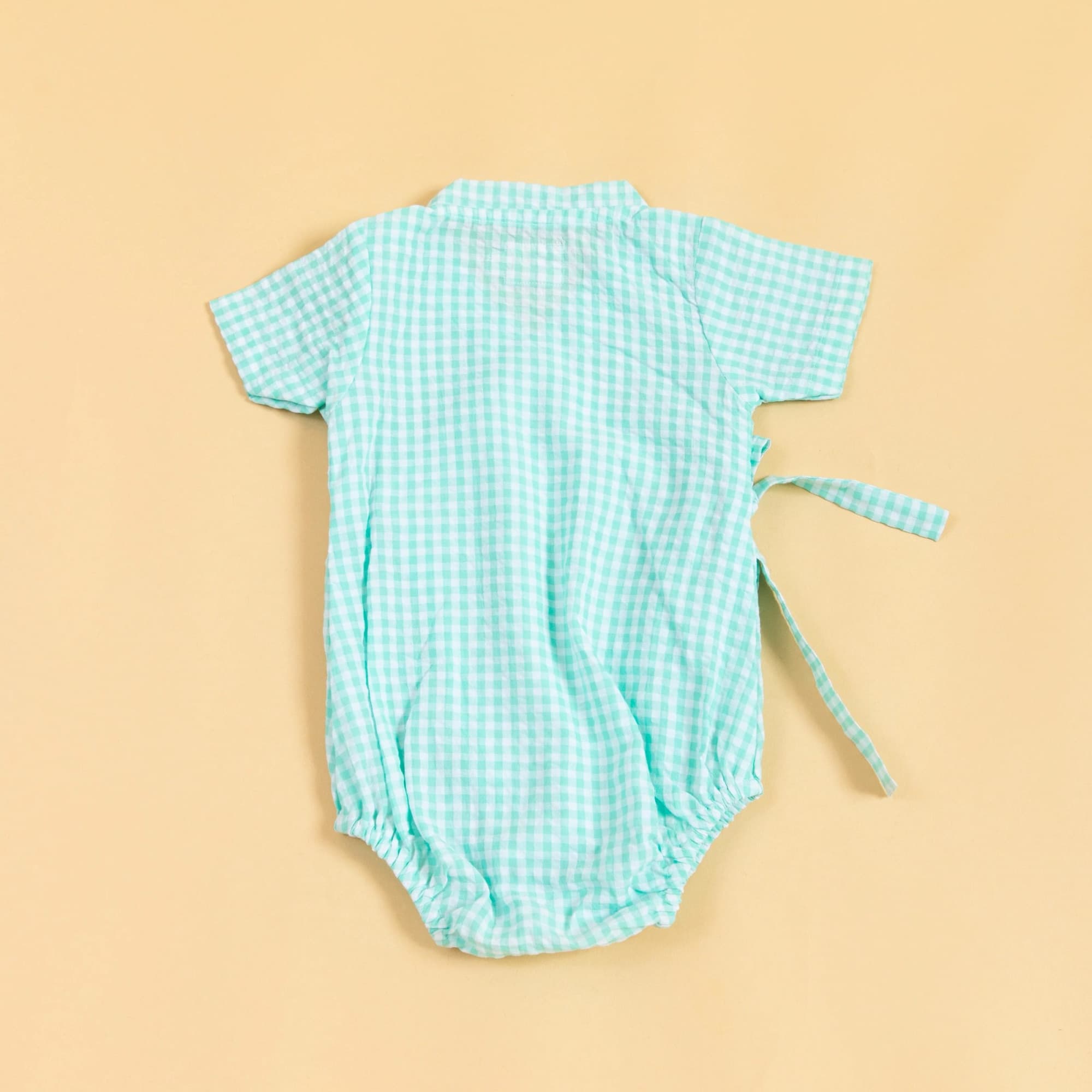 Minty Meadows Gingham Kimono Romper image 4