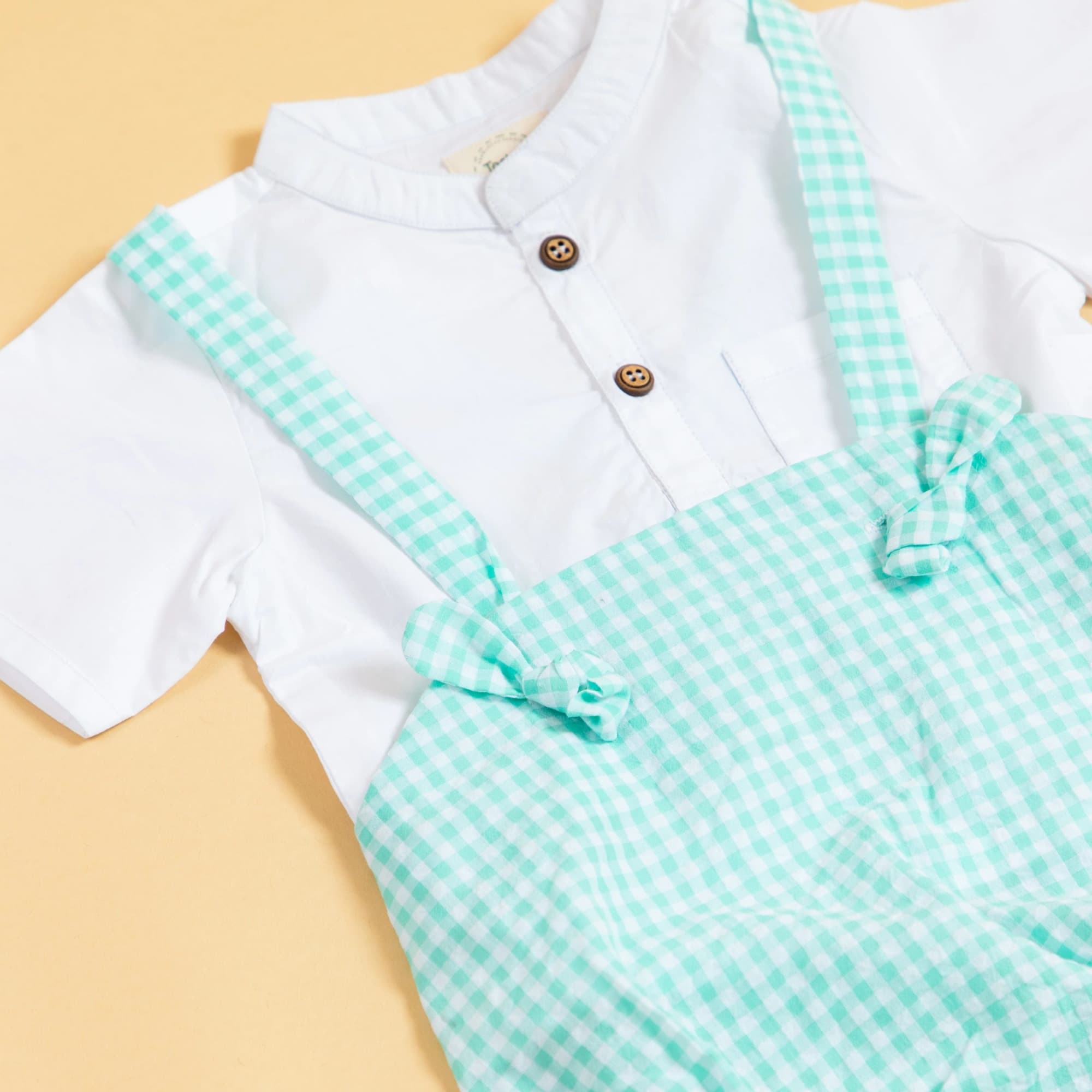 Minty Meadows Suspender Romper Set image 4