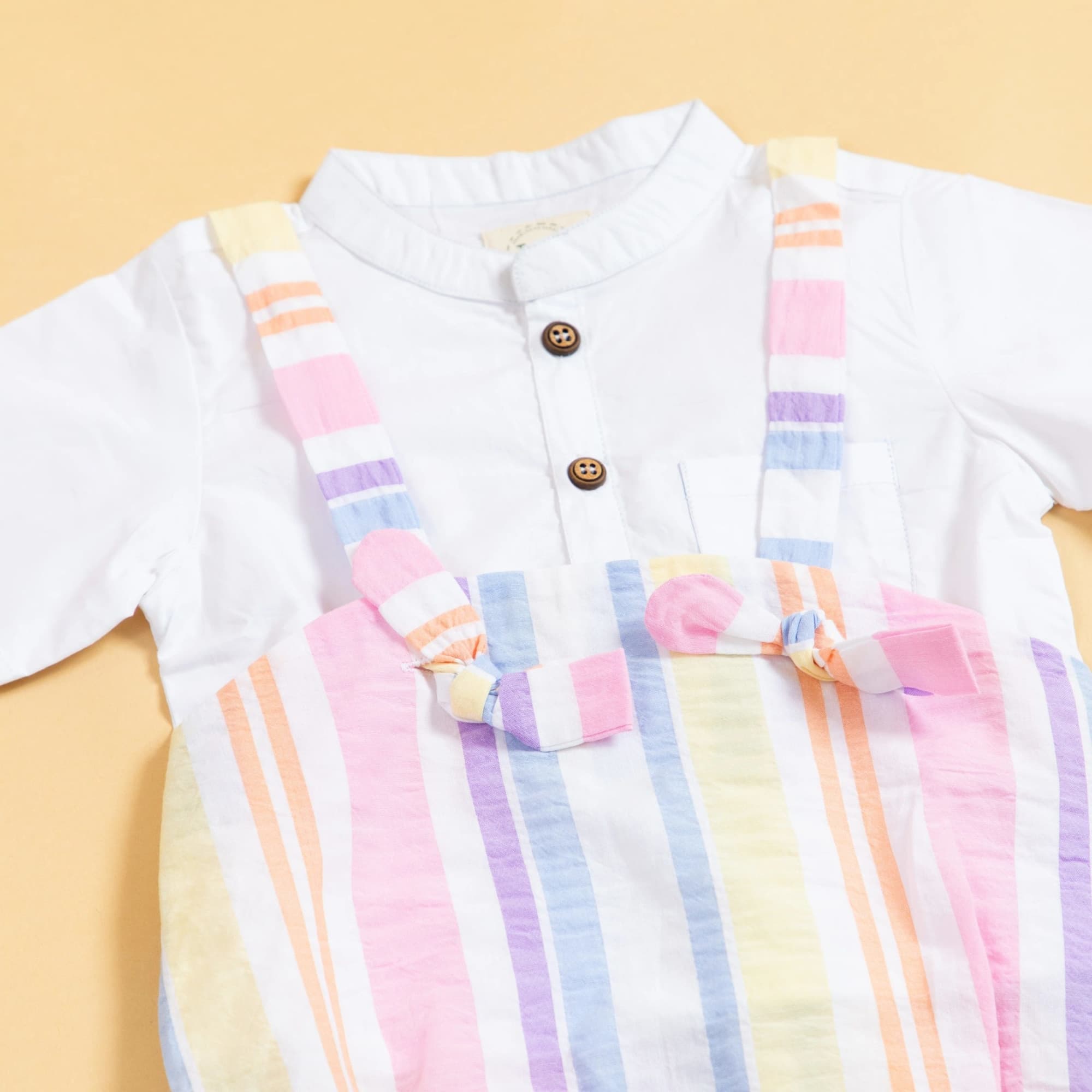 Rainbow Ribbons Suspender Romper Set image 3