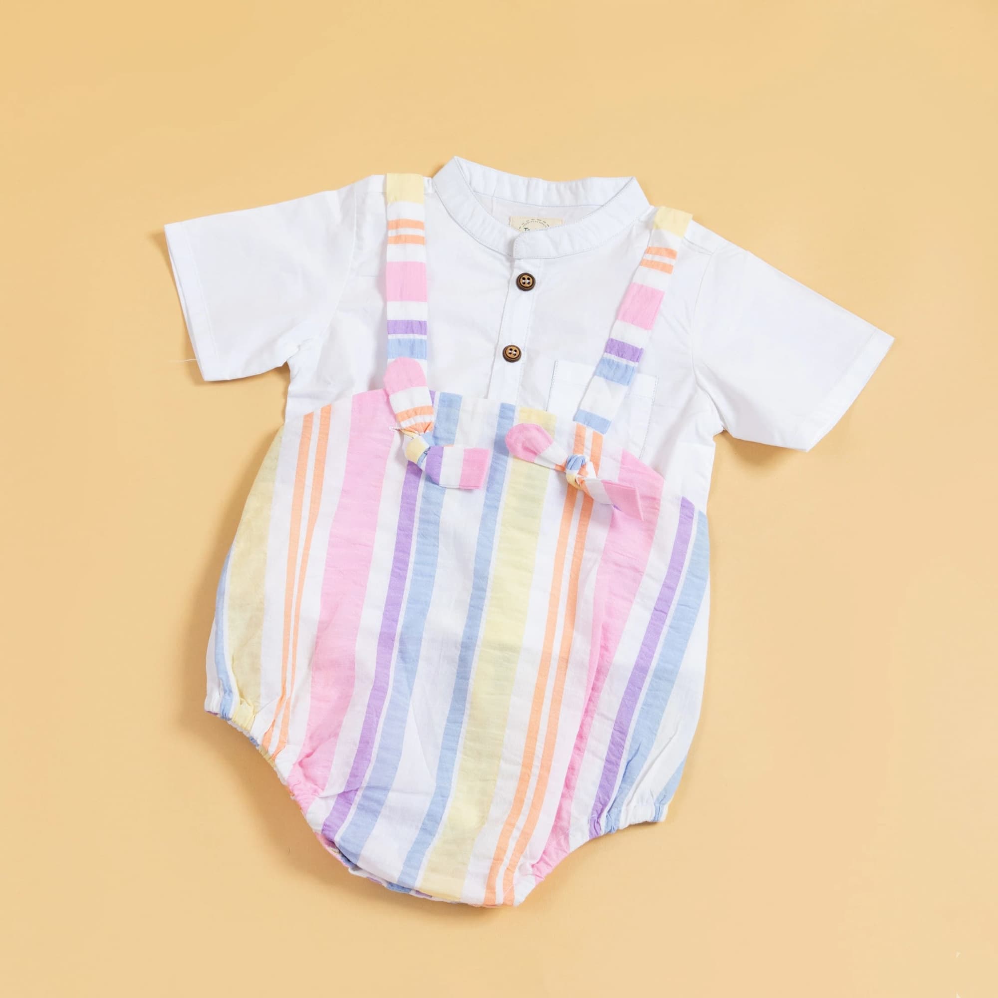 Rainbow Ribbons Suspender Romper Set image 4