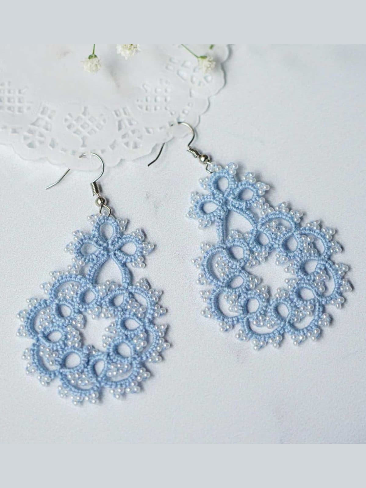 Icy Petal Cascade Earrings image 1