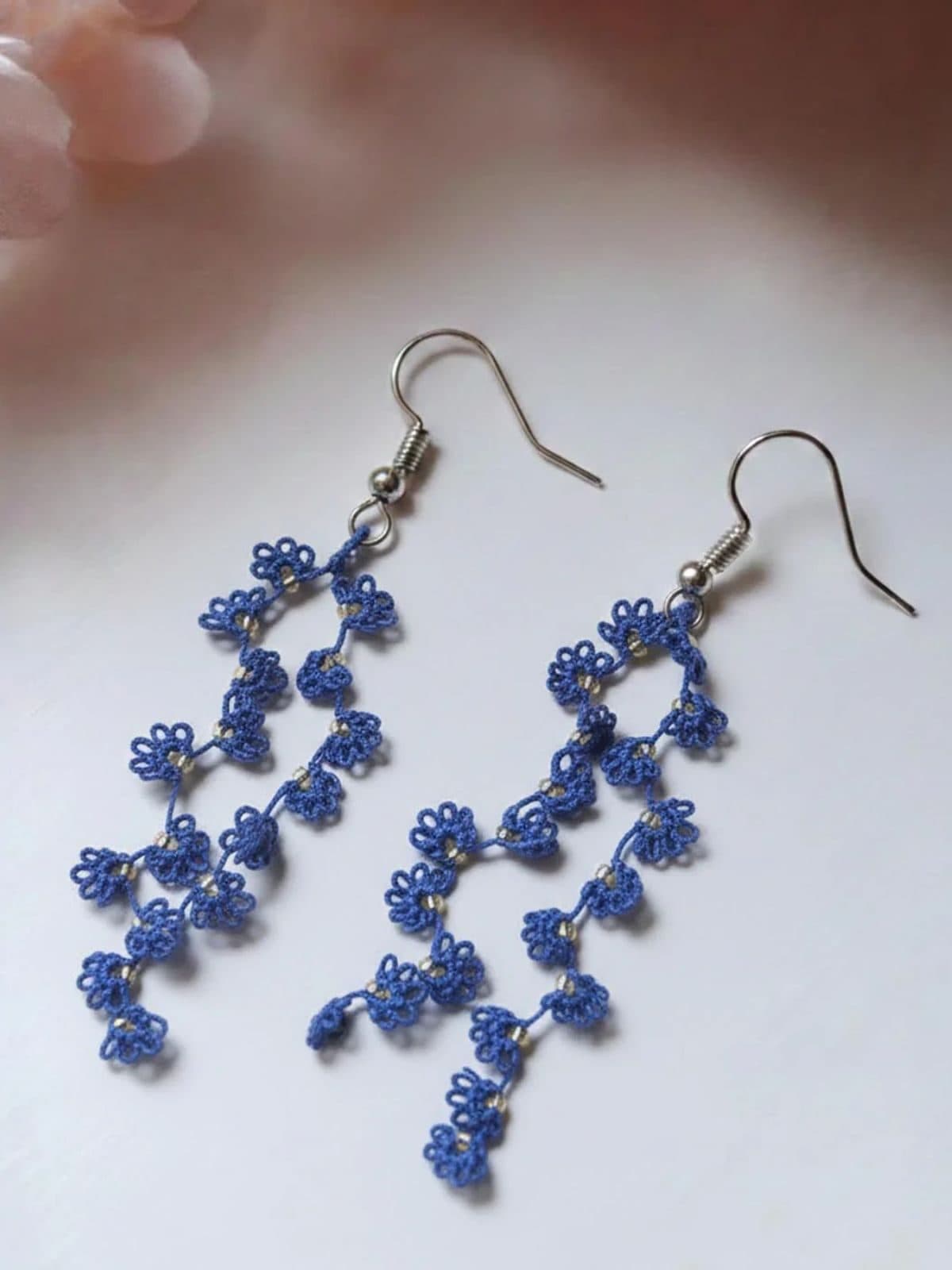 Navy Vine Trail Earrings