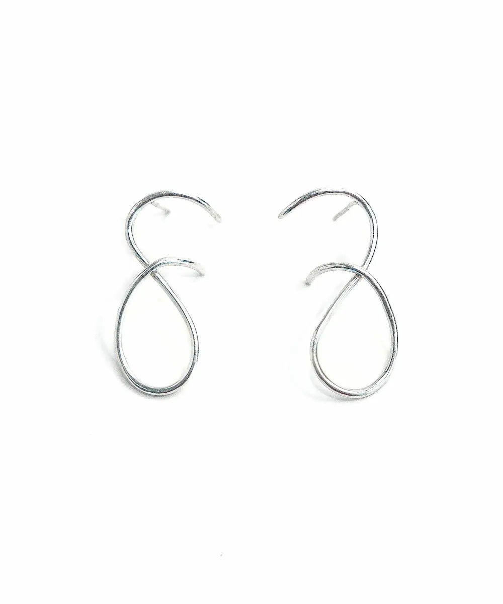 Kai Sculptural Silver Earrings image 1