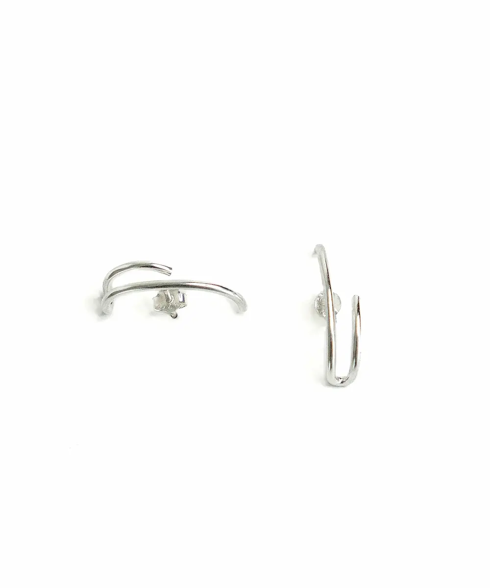 Dualis Silver Stud Earrings image 1