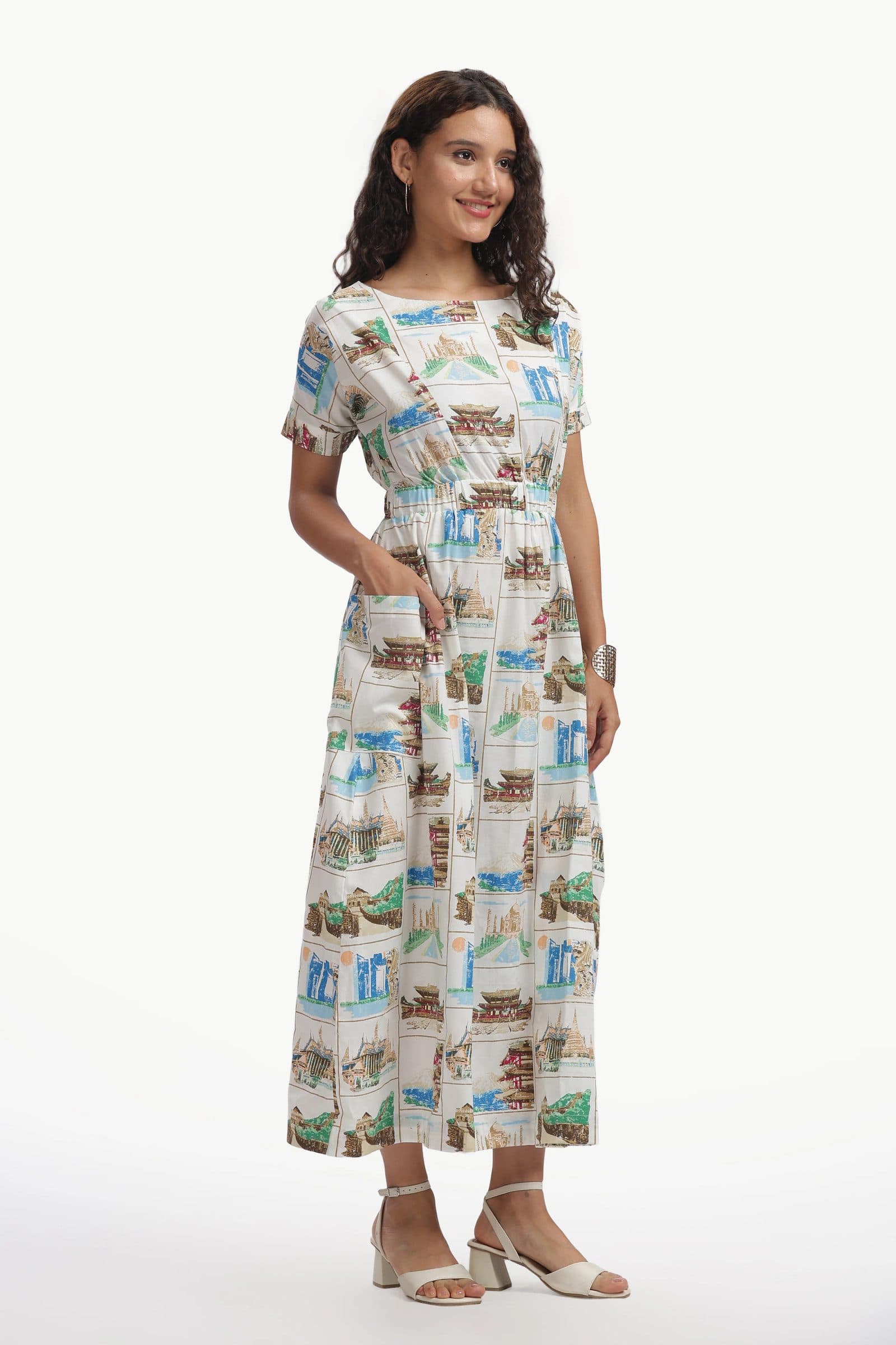 Multicolor Cotton Poplin Yaana Dress for Women image 3