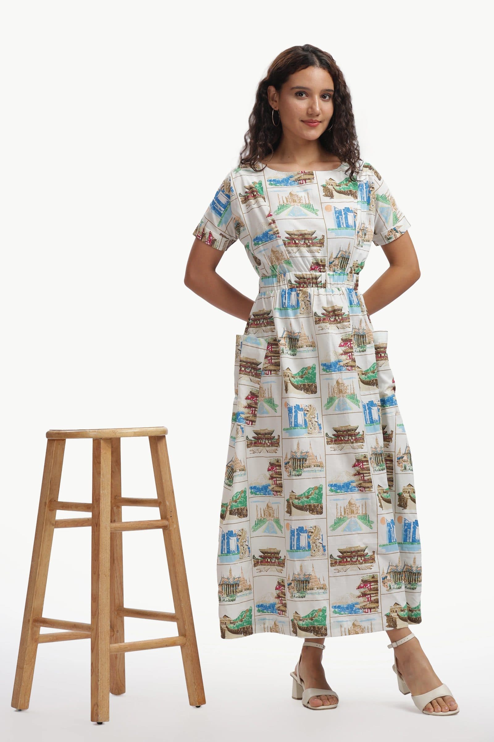 Multicolor Cotton Poplin Yaana Dress for Women image 4