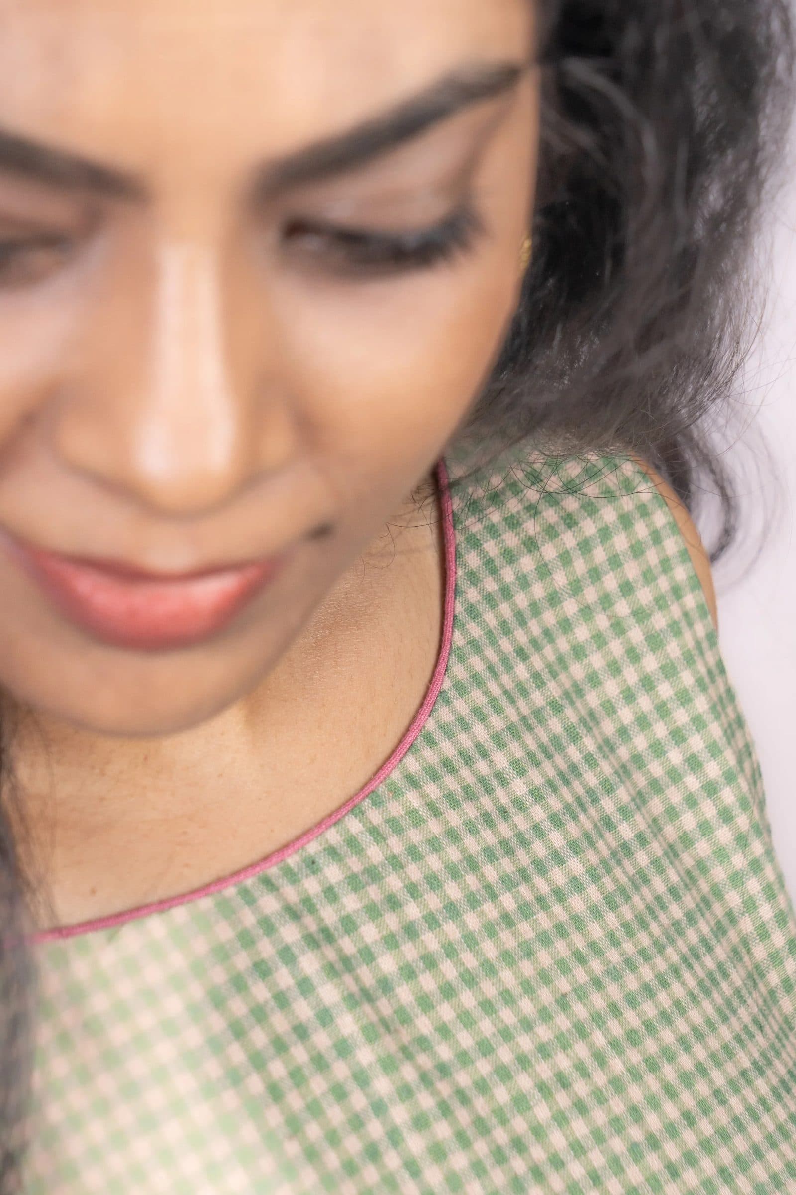Green Handloom Khadi Cotton Pakshi Midi Dress For Women image 5