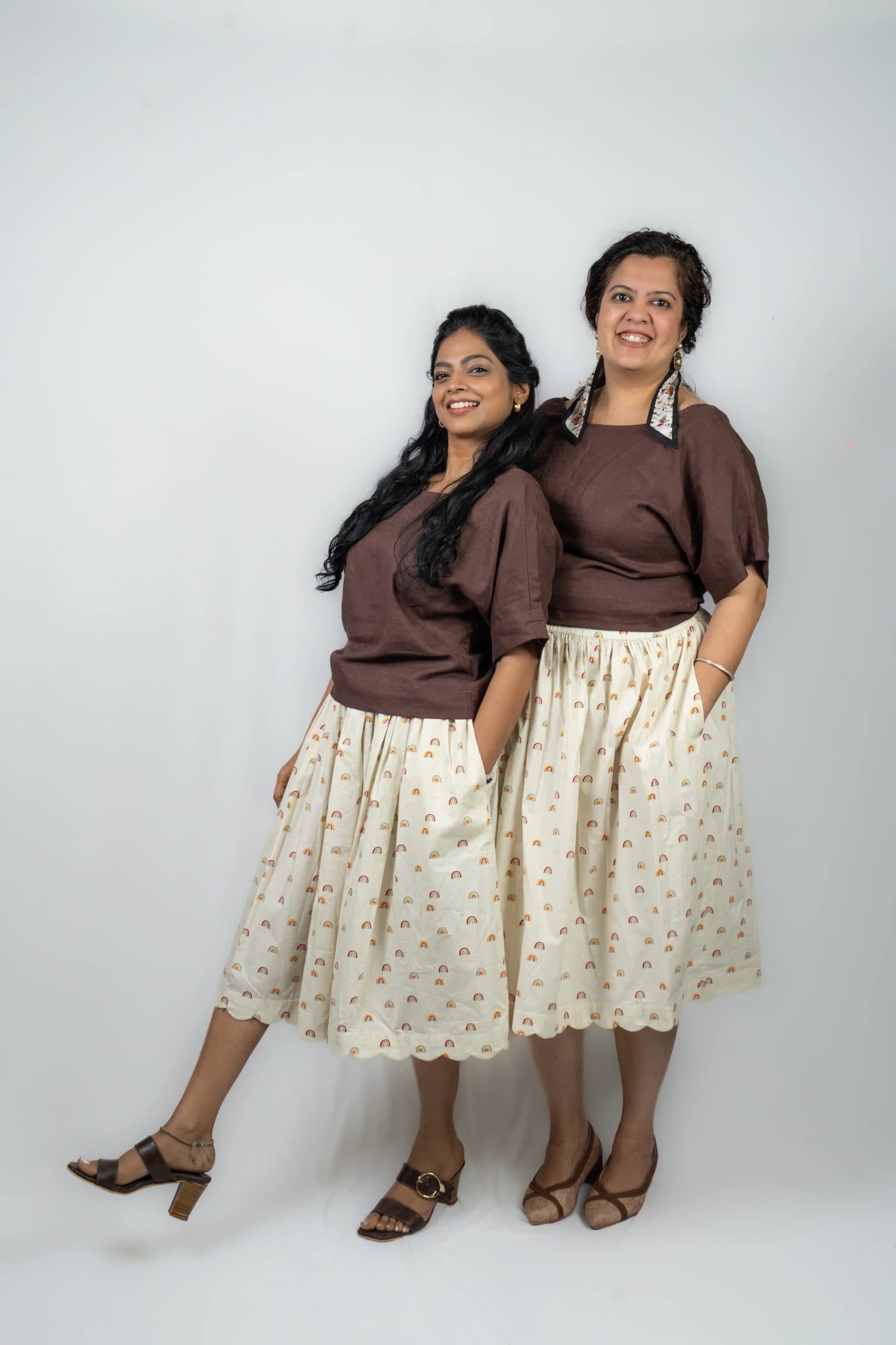 Off White Cotton Kamana Scallop Skirt For Women image 6