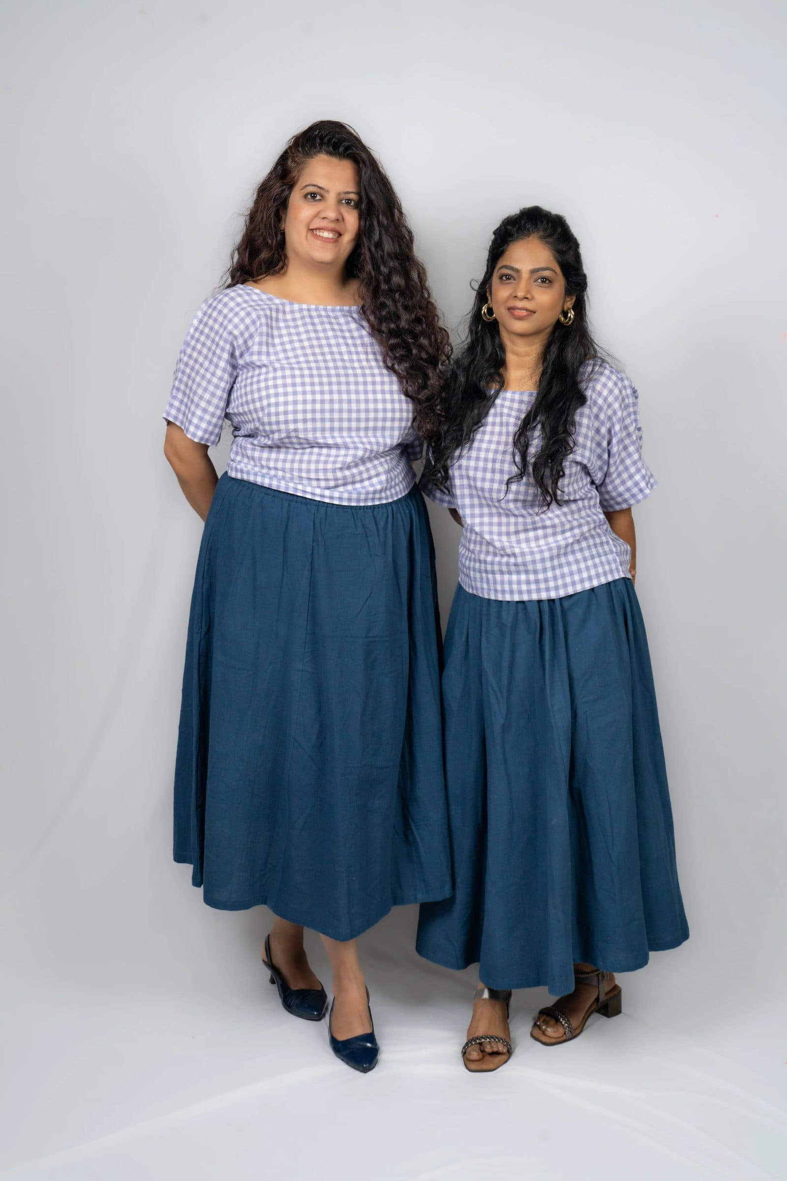 Blue Handwoven Kala Cotton Jala Midi Skirt For Women image 8