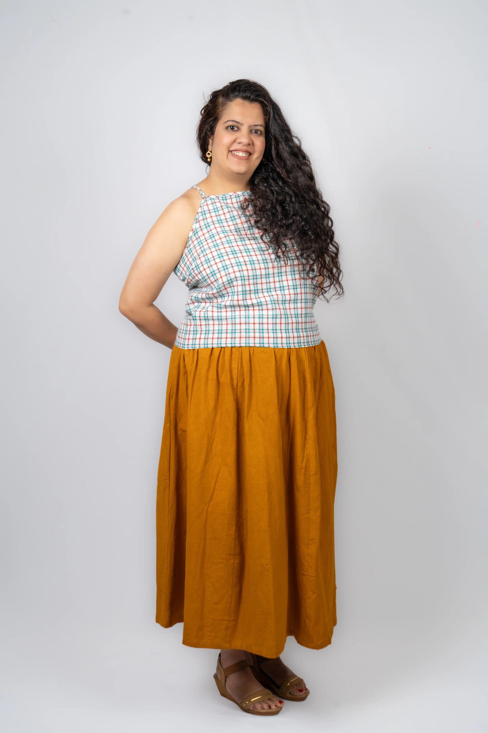 Multi Color Handloom Cotton Gowri Halter Top For Women image 4