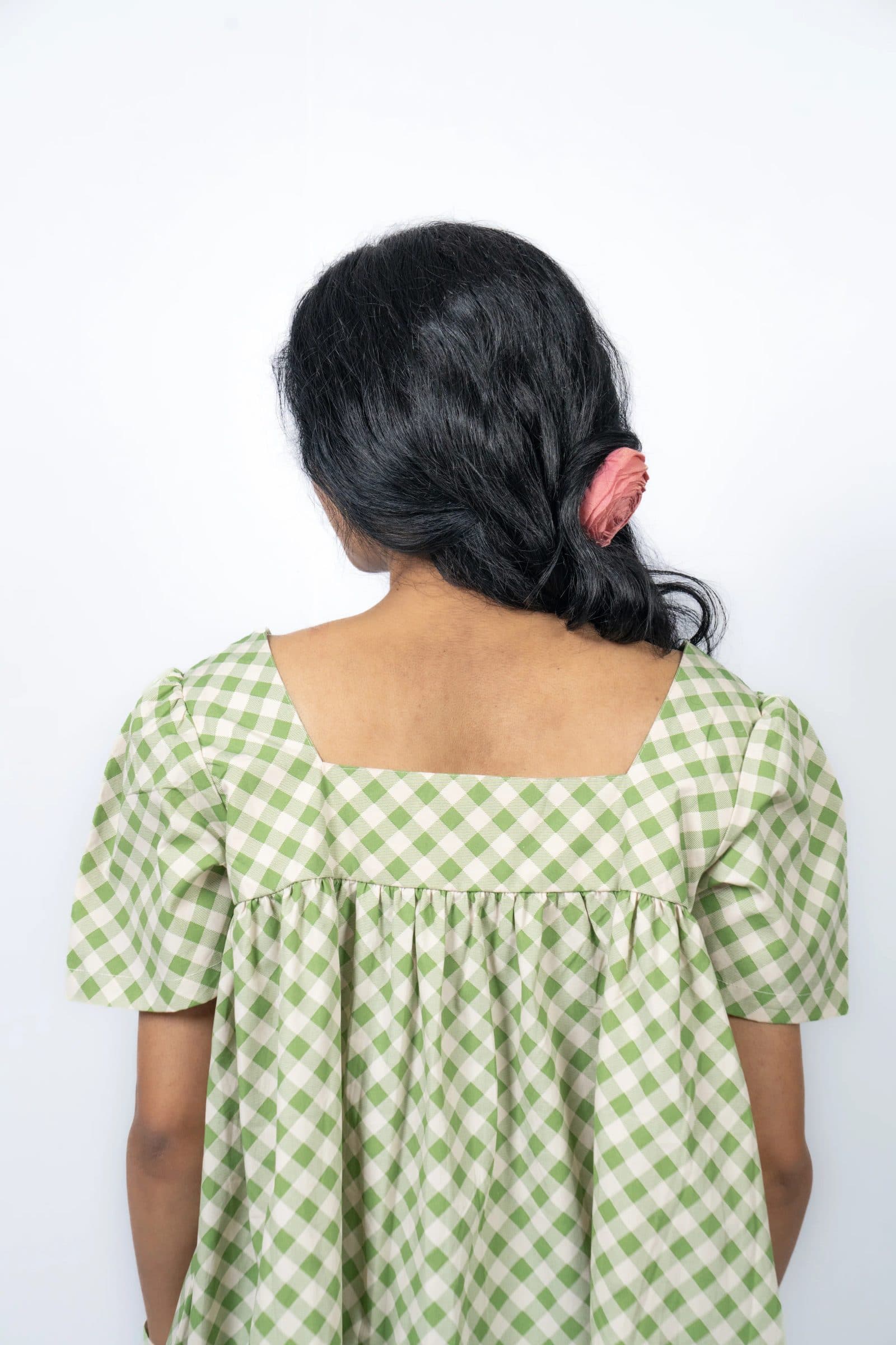 Green Cotton Sadhana Midi Dress For Women image 5