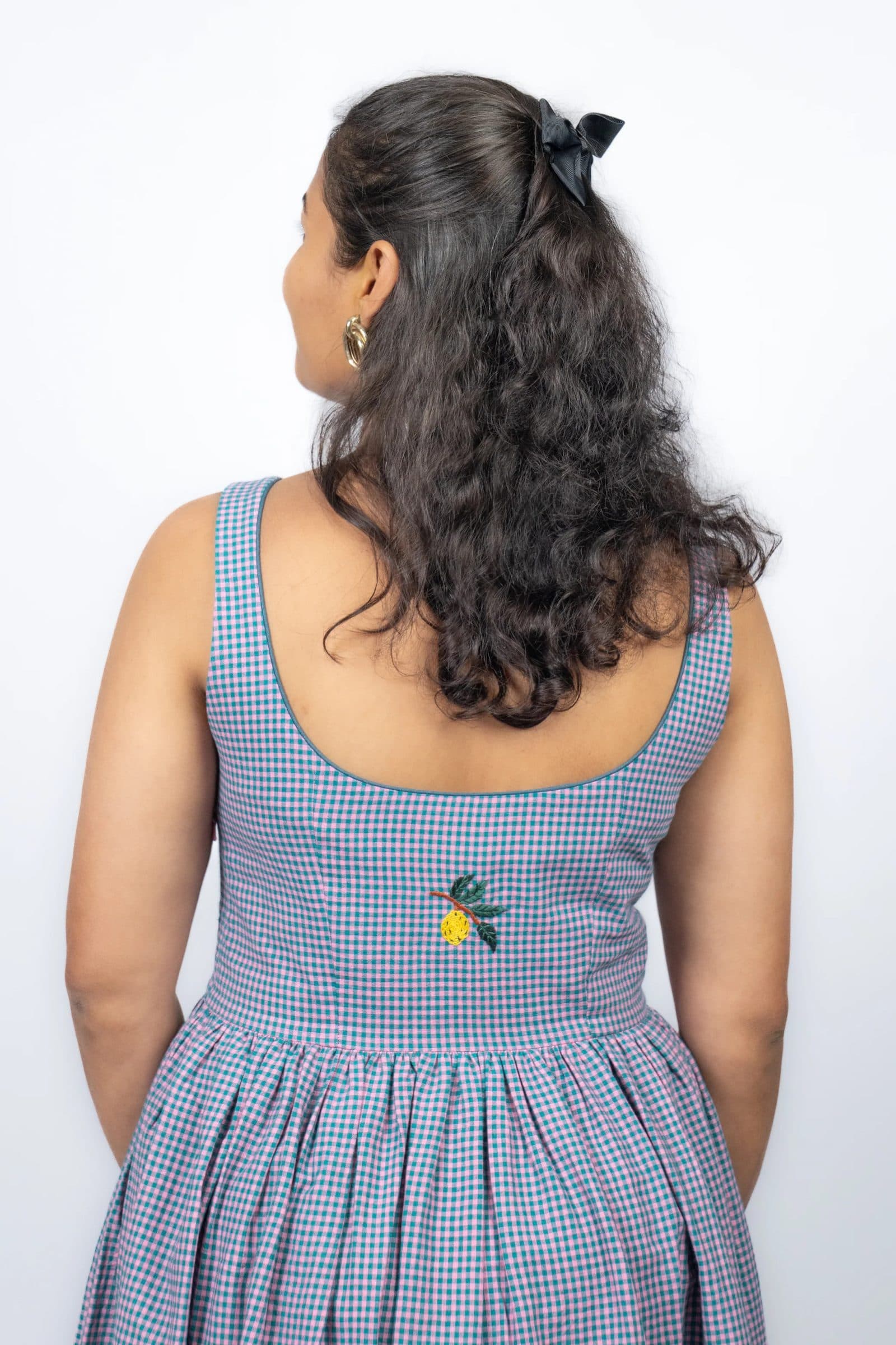 Purple Handloom Khadi Cotton Nimbe Dress For Women hover
