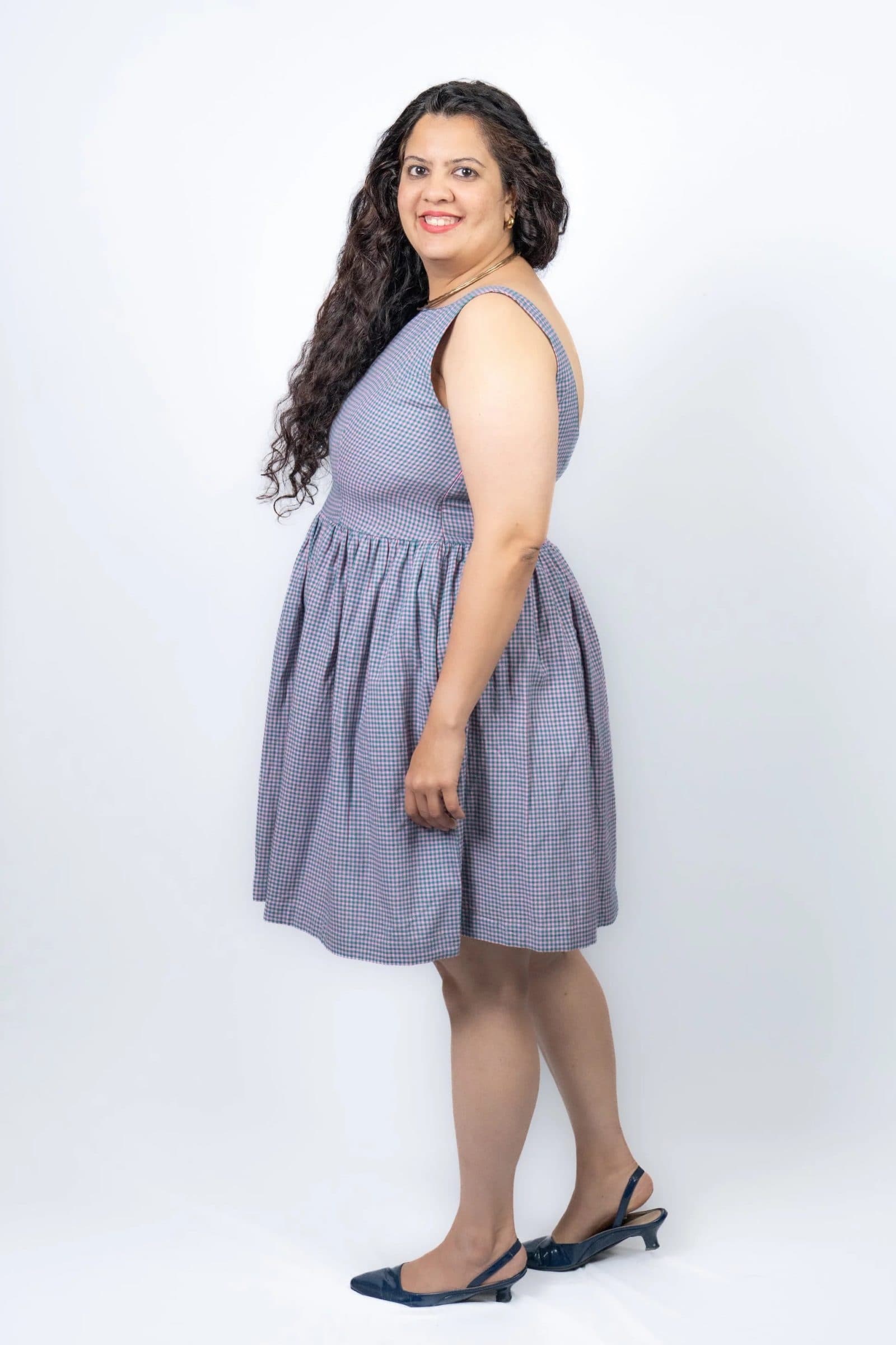 Purple Handloom Khadi Cotton Nimbe Dress For Women image 6