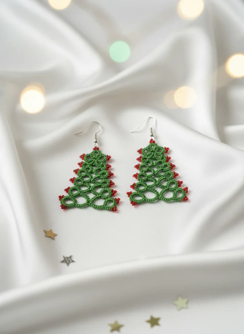 Christmas Tree Earrings image 2
