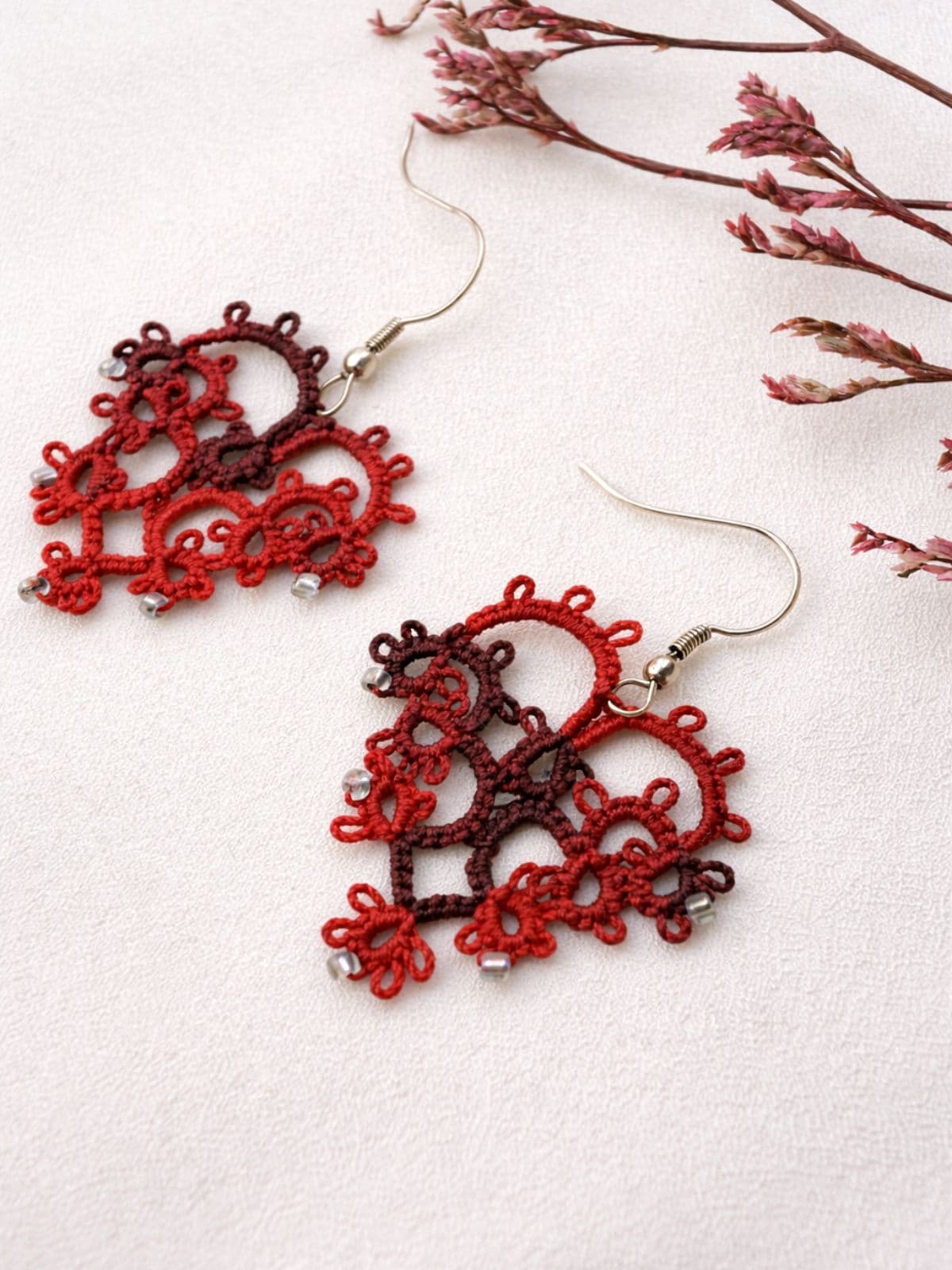 Crimson Heartbeat Earrings hover