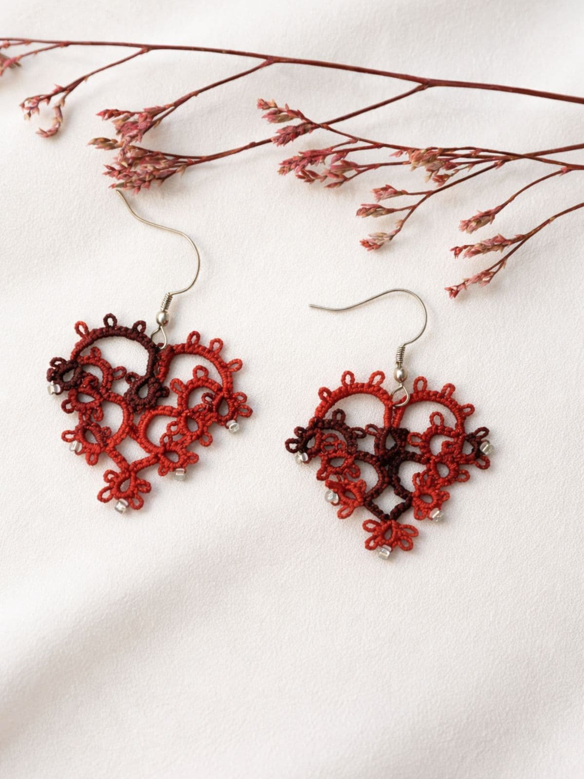 Crimson Heartbeat Earrings image 3