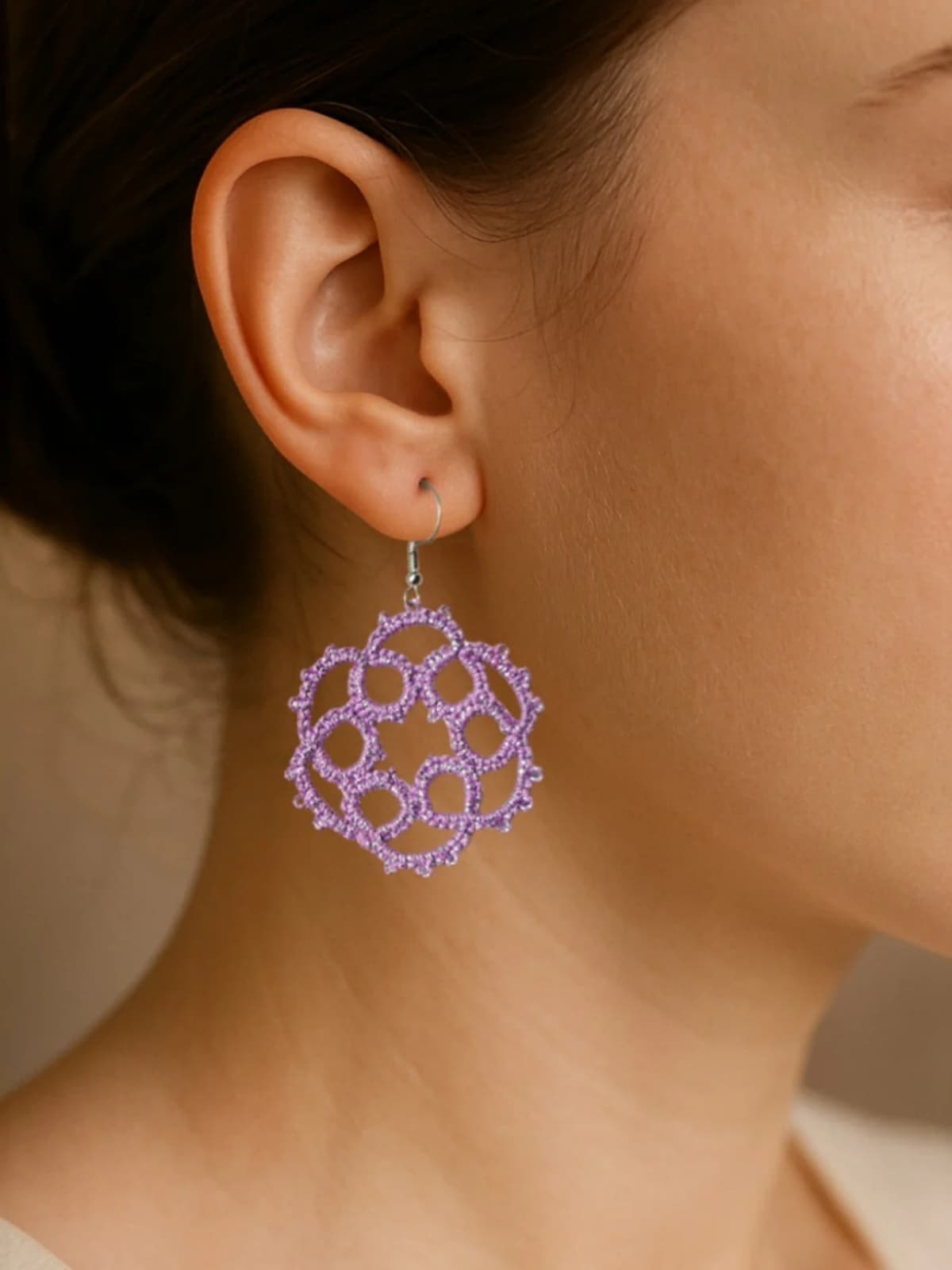 Violet Glimmer Earrings hover