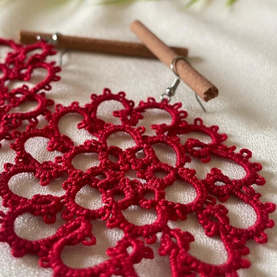 Crimson Burst Earrings hover