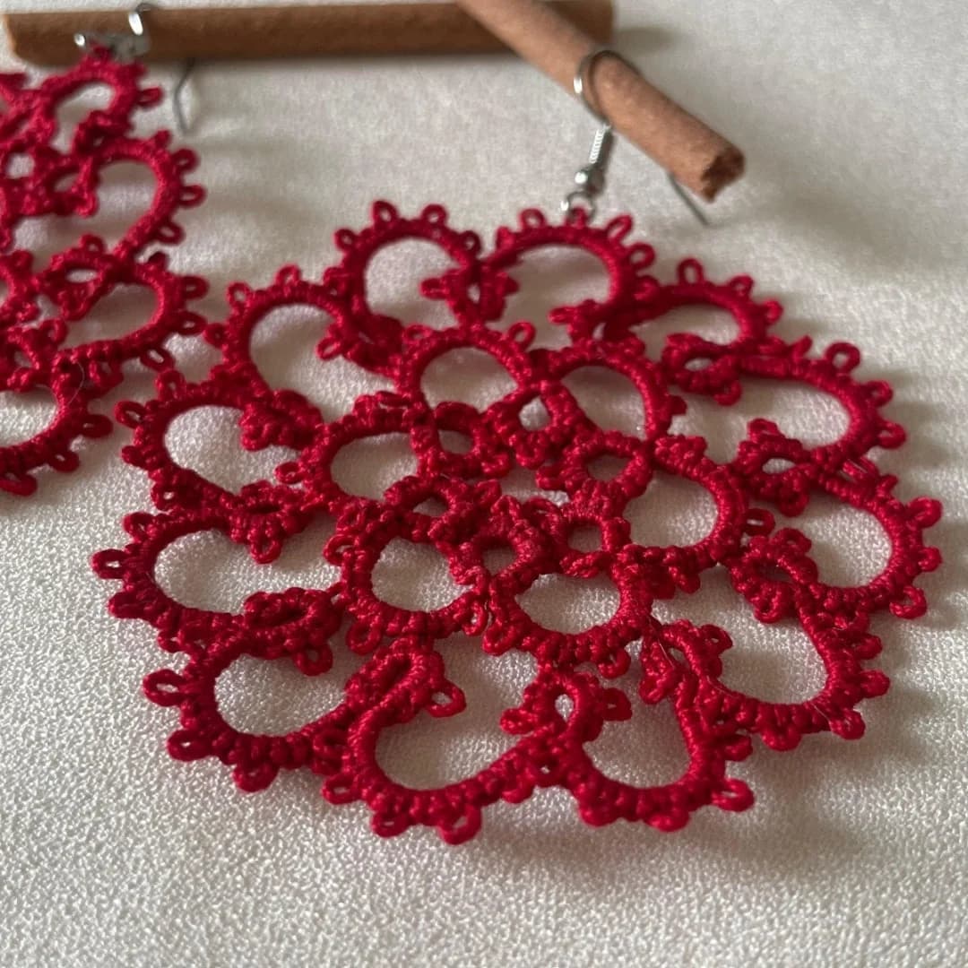 Crimson Burst Earrings image 3