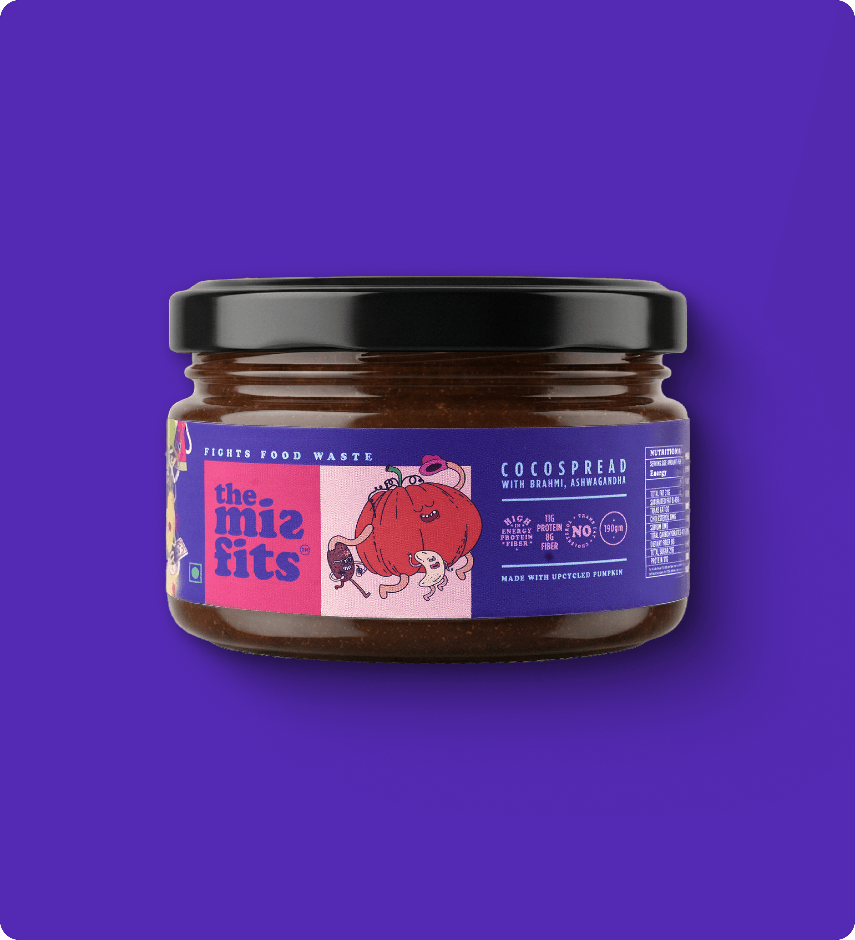 The Misfits Cocospread with Brahmi & Ashwagandha (190 grams) image 1