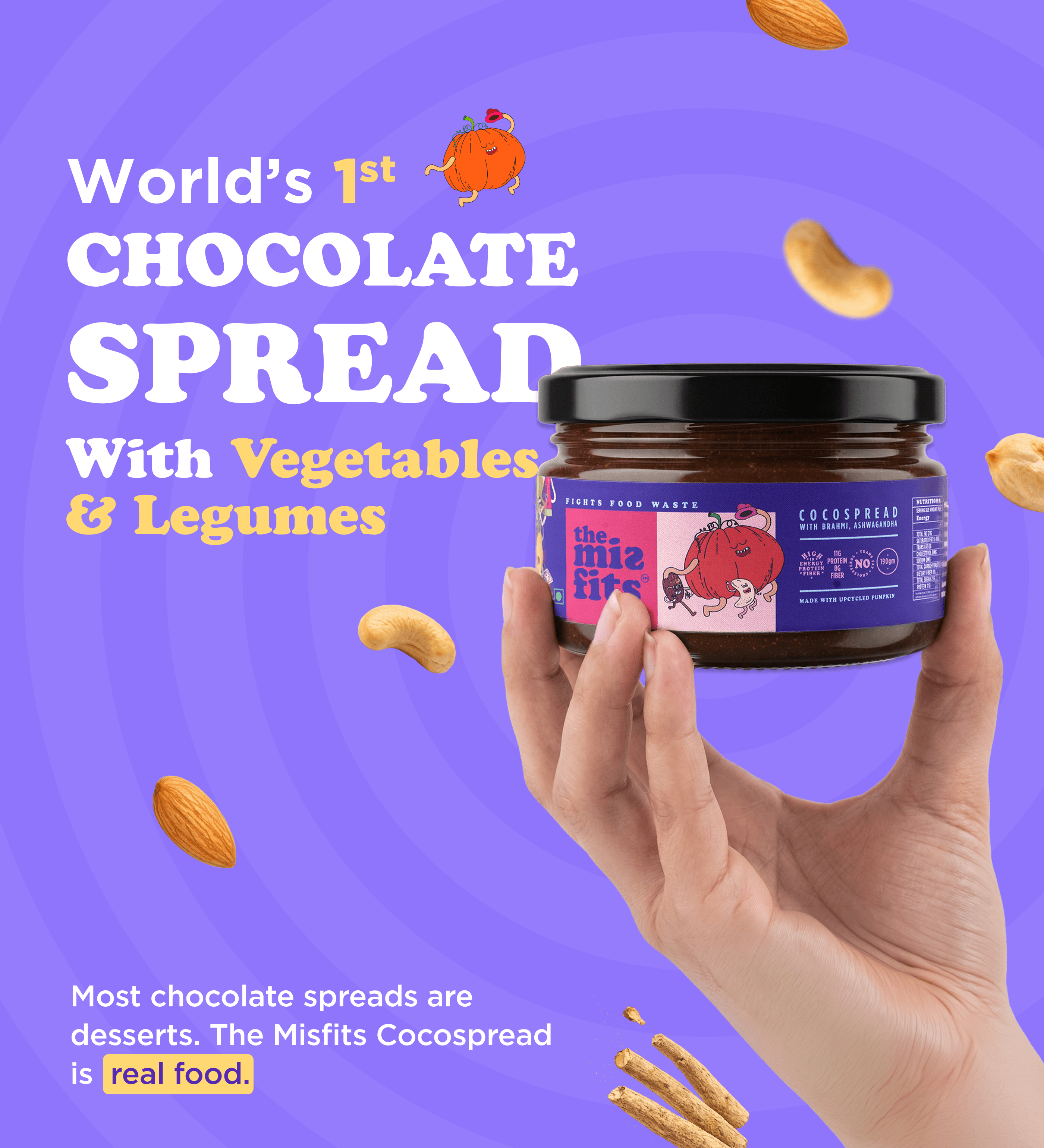 The Misfits Cocospread with Brahmi & Ashwagandha (190 grams) image 2