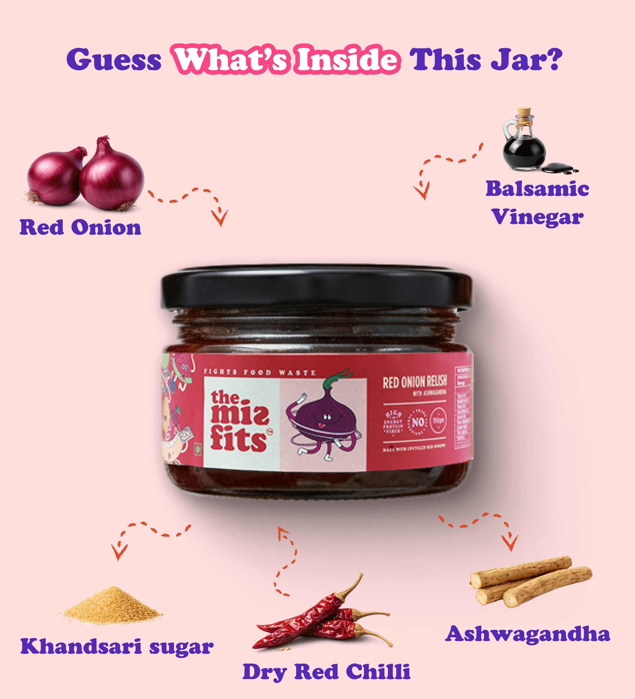 The Misfits Red Onion Relish with Ashwagandha (190 grams) image 4