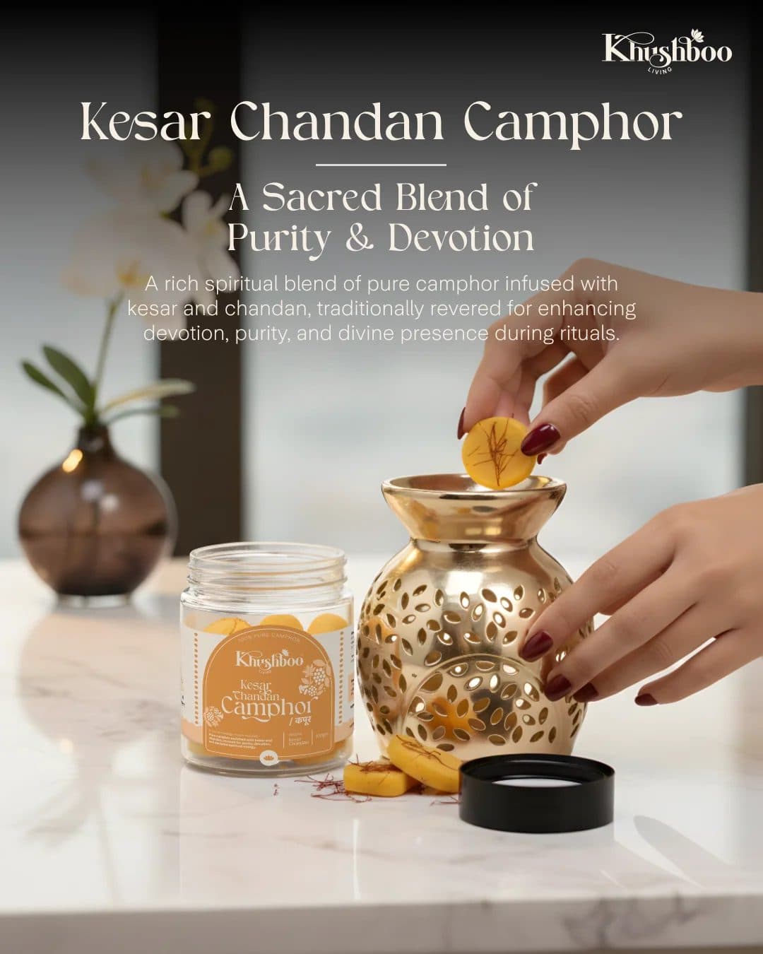 100% Pure Kesar Chandan Camphor 100g image 4
