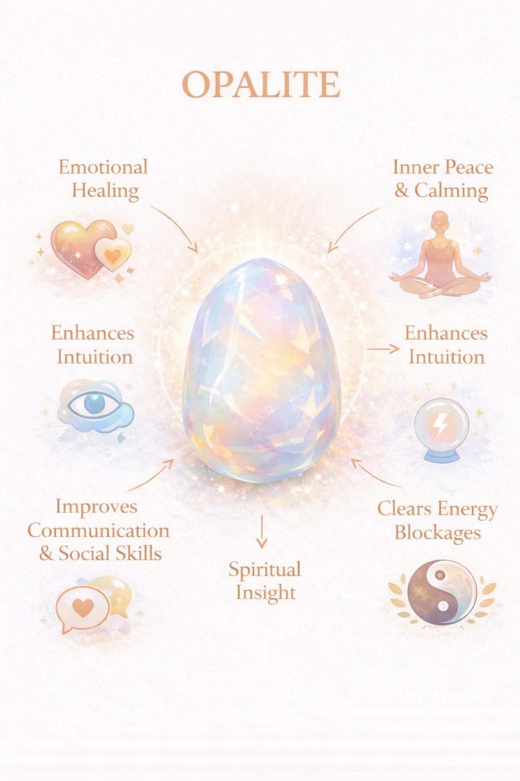 Balance Crystal Candle with Opalite Stone 200g image 2
