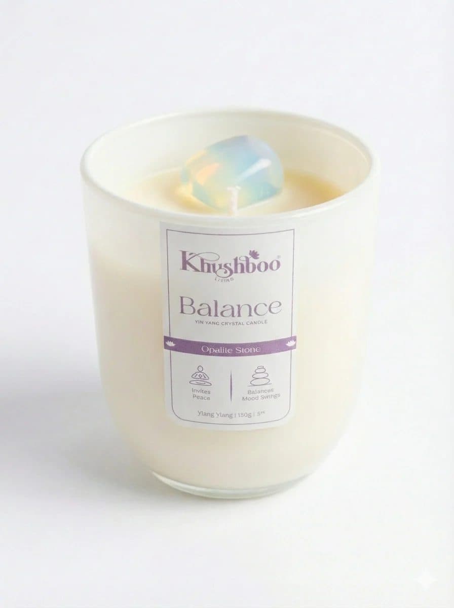 Balance Crystal Candle with Opalite Stone 200g image 4