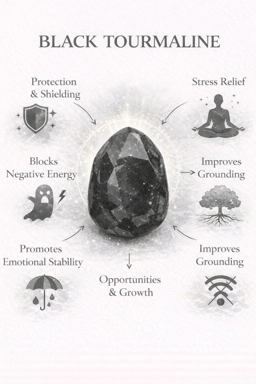 Protection Crystal Candle with Black Tourmaline Stone 200g image 2