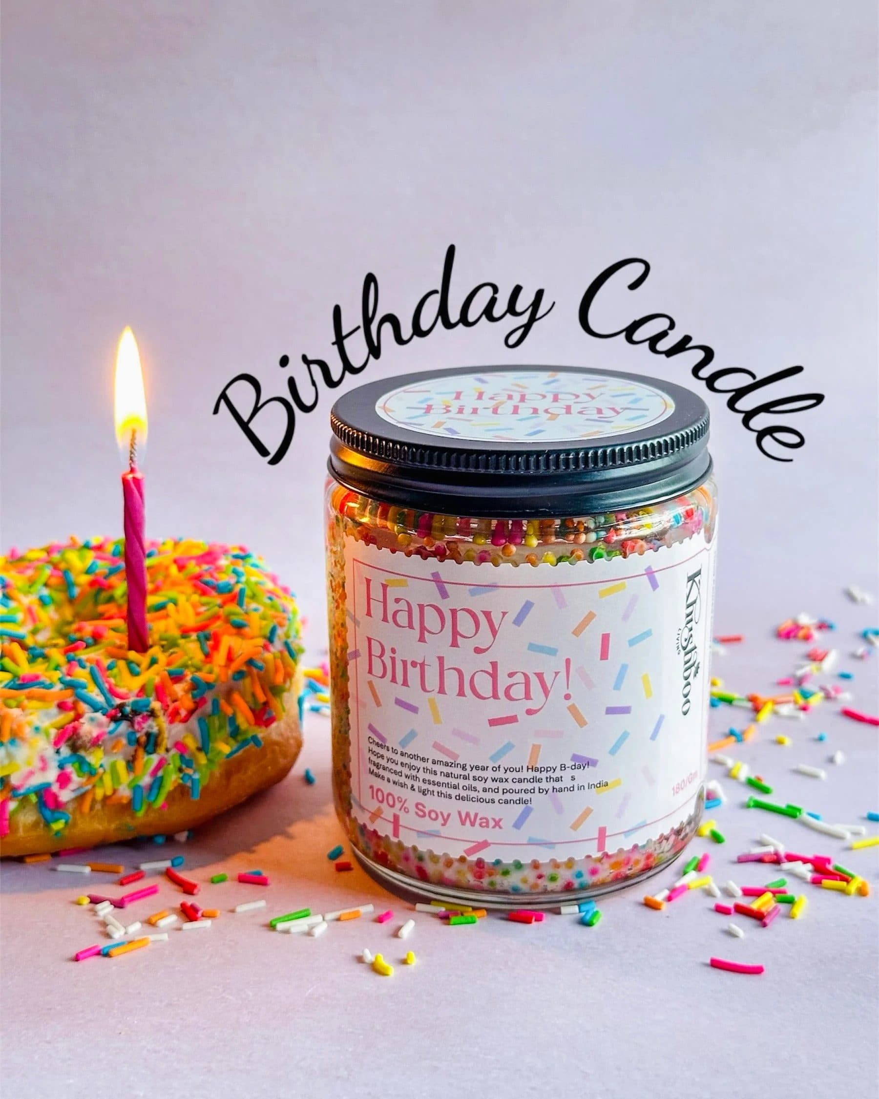 Happy Birthday Buttercream Sprinkles Cake Candle image 2