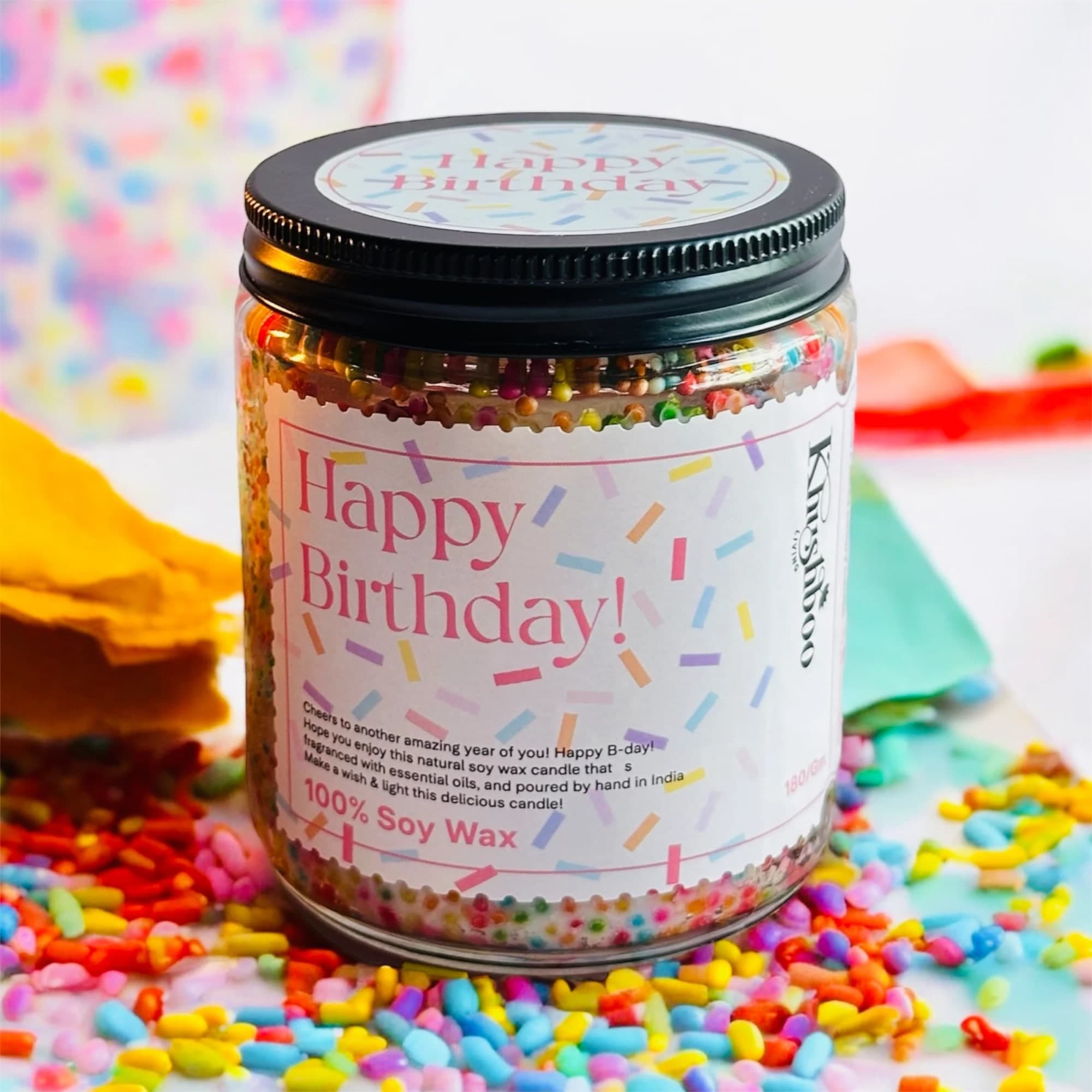 Happy Birthday Buttercream Sprinkles Cake Candle image 3