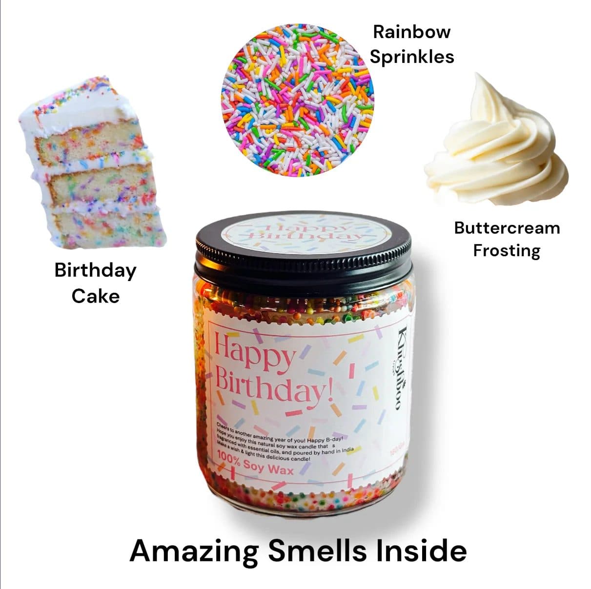 Happy Birthday Buttercream Sprinkles Cake Candle image 4