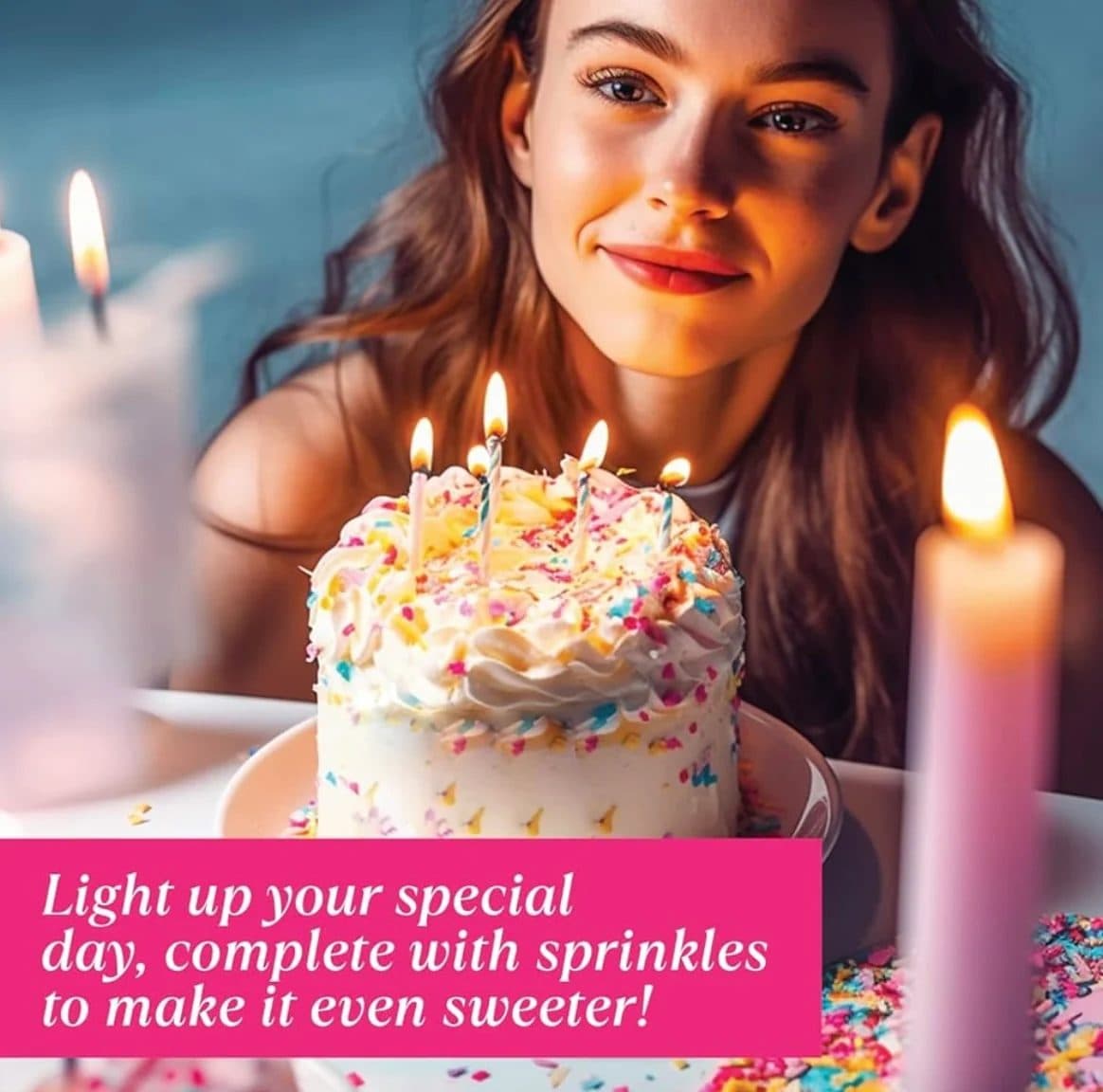 Happy Birthday Buttercream Sprinkles Cake Candle image 5