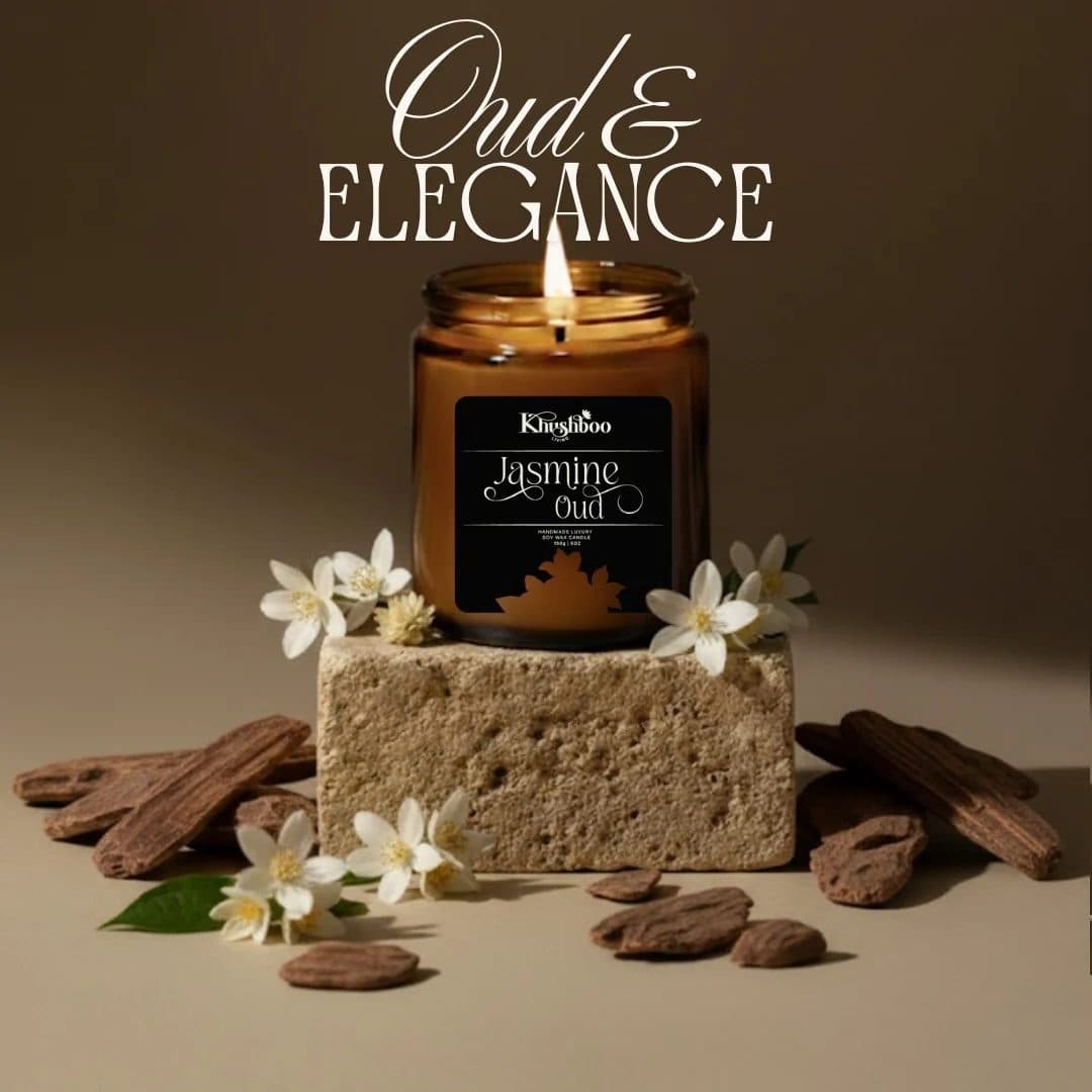 Jasmine Oud Soy Wax Candle 200g image 1