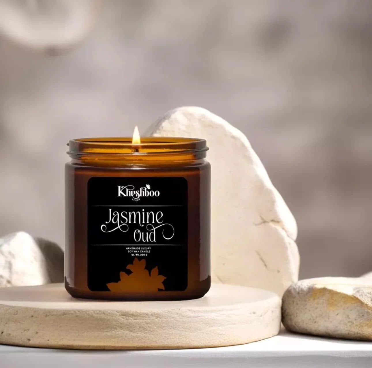 Jasmine Oud Soy Wax Candle 200g image 5