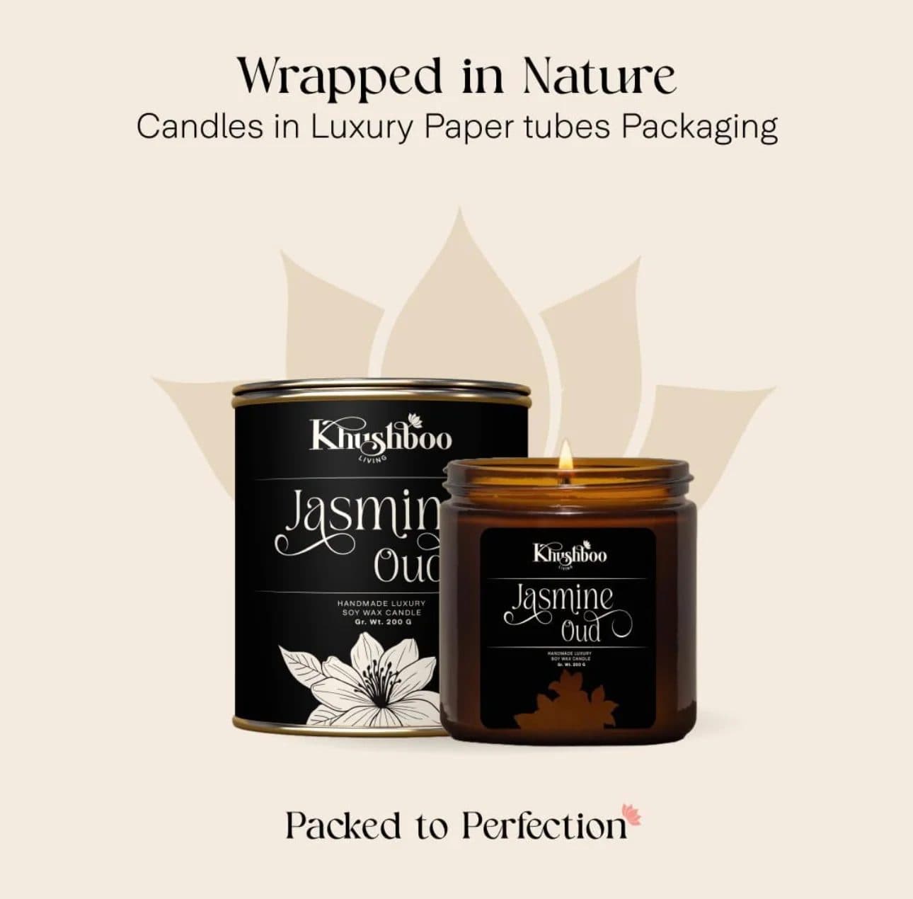 Jasmine Oud Soy Wax Candle 200g image 7
