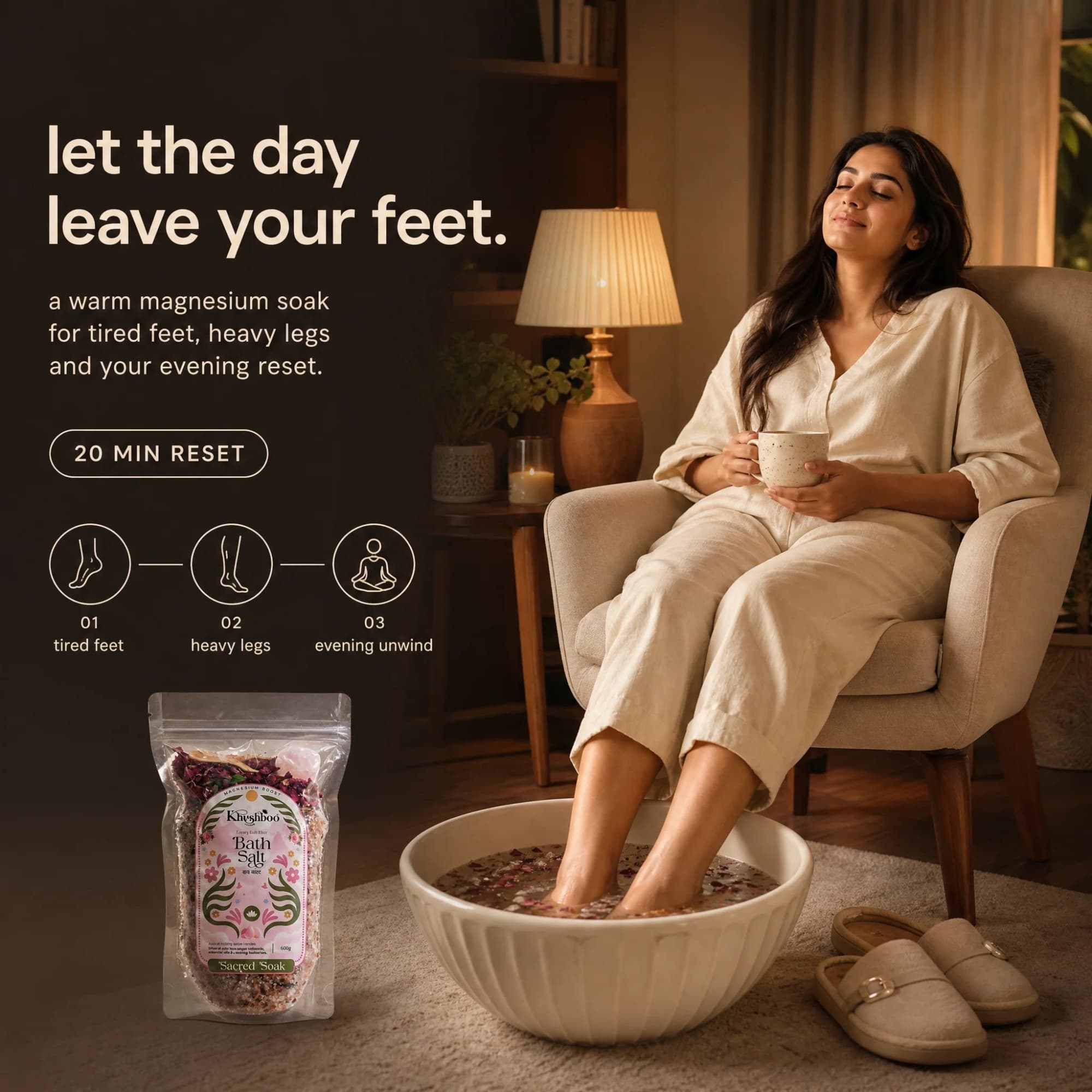 Luxury Magnesium Wellness Bath Salt with Vitamin E – Free Wooden Scoop & Rose Quartz image 4