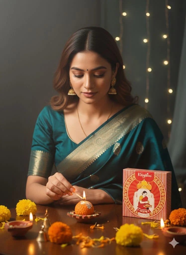 Nani Ke Laddoo Box of 4 Laddu Scented Candle Gift Box | Nani Ke Laddoo Handmade Indian Sweets Decorative Candles | Festive Home Decor for Diwali & Weddings (Saffron Sandalwood) image 3